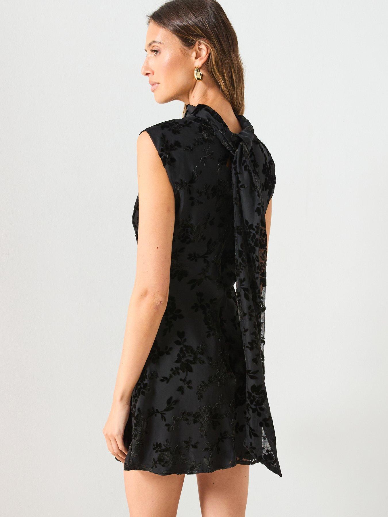 Mango Floral Jacquard Foulard Dress - Black | Very
