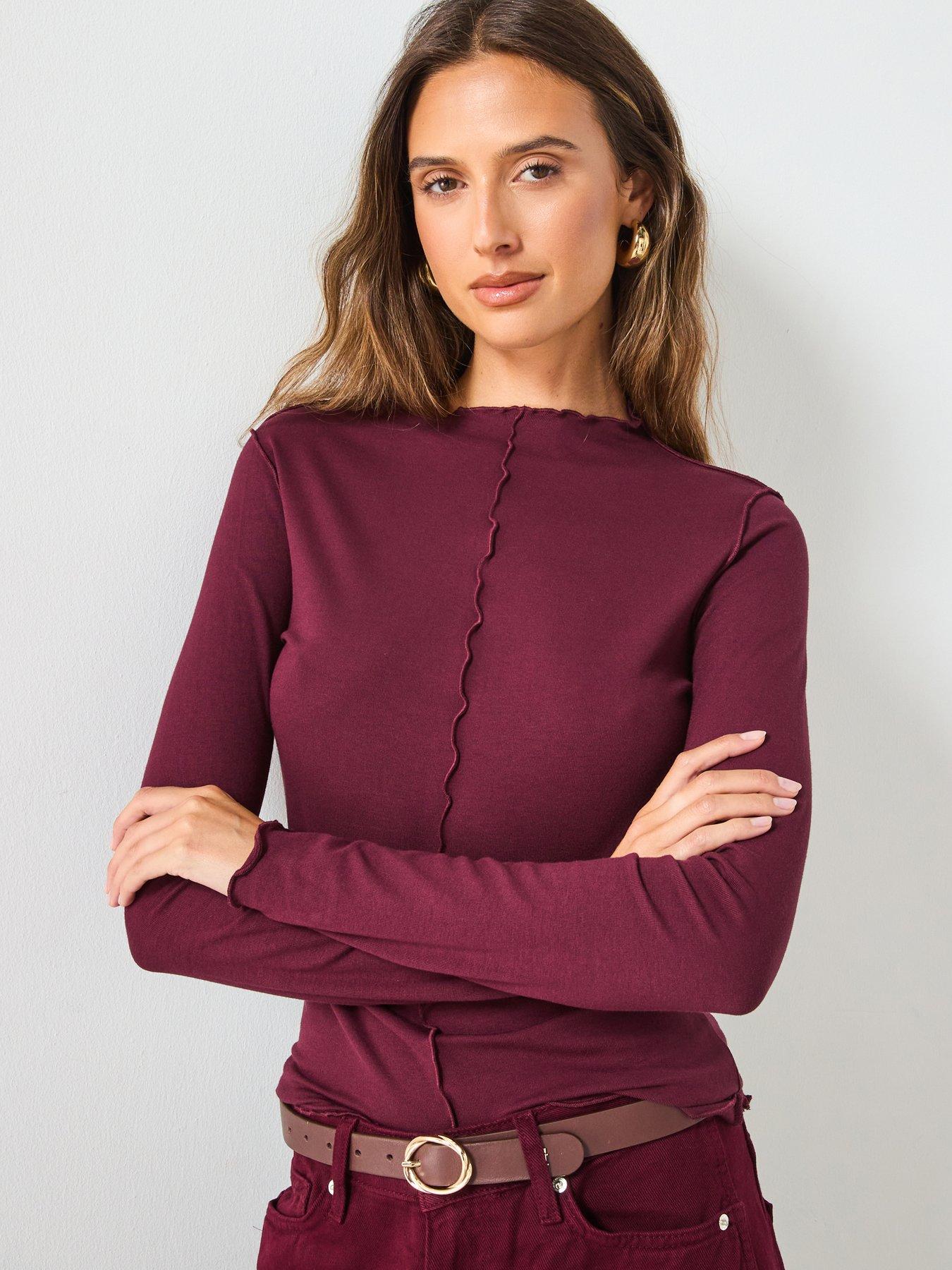 Mango Scalloped Edges T-Shirt - Red