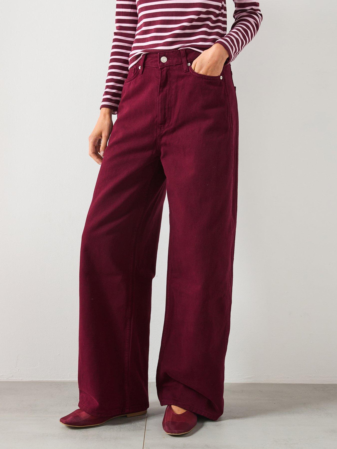 Image 1 of 5 of Mango Camilla High Rise Balloon Jeans - Red
