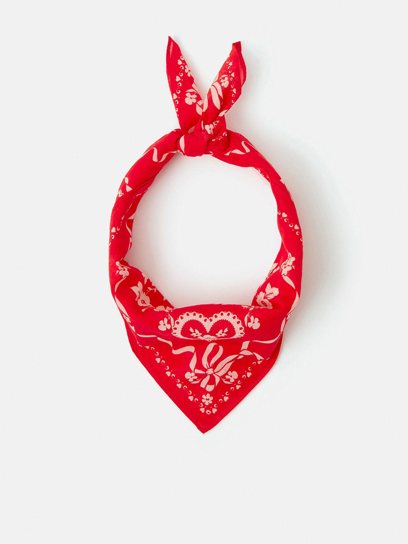 Accessorize Floral Square Scarf - Red