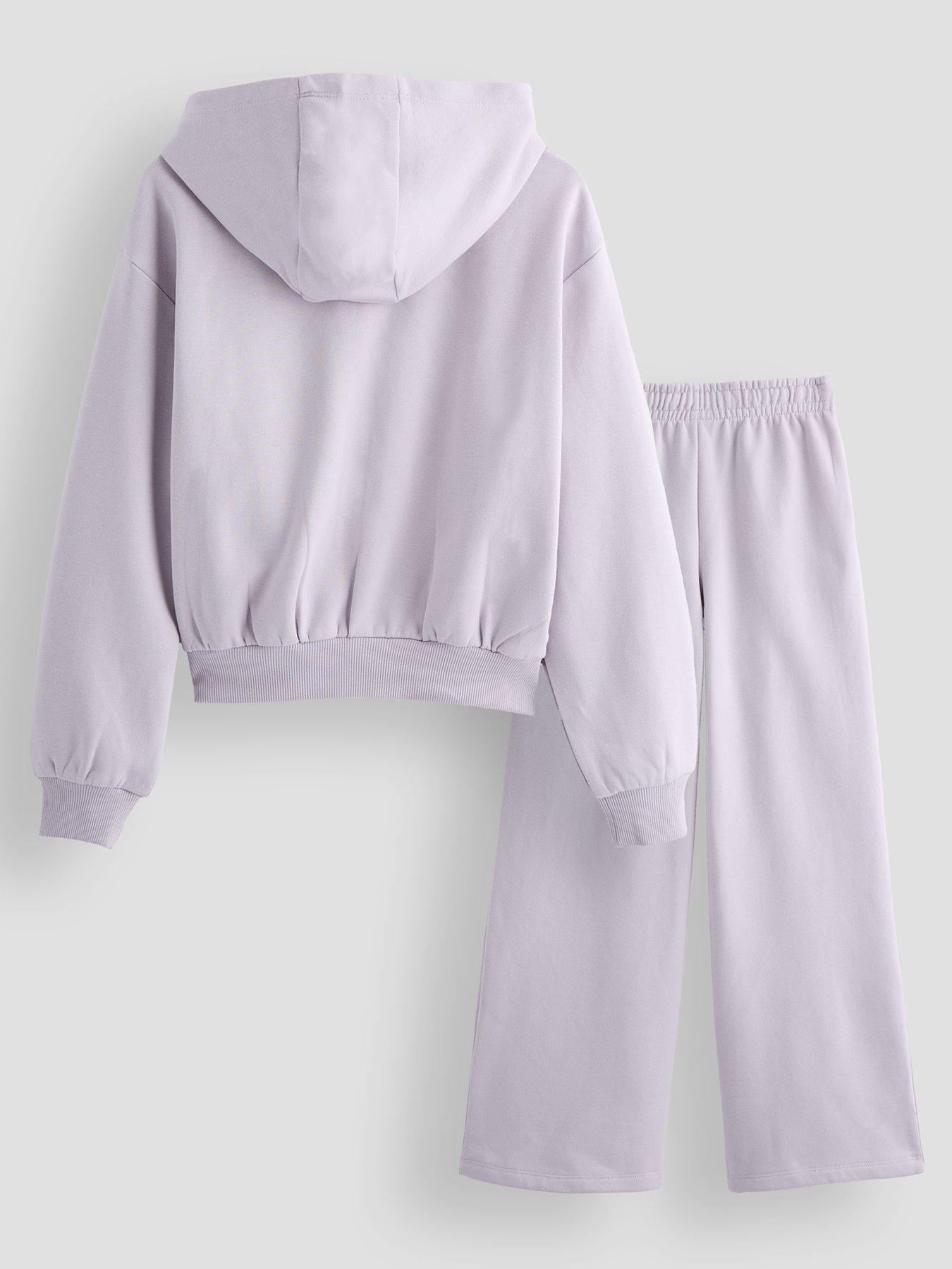 Image 2 of 4 of The Very Collection Girls Set With Zip Up Hoodie &amp; Wide Leg Trousers - Purple