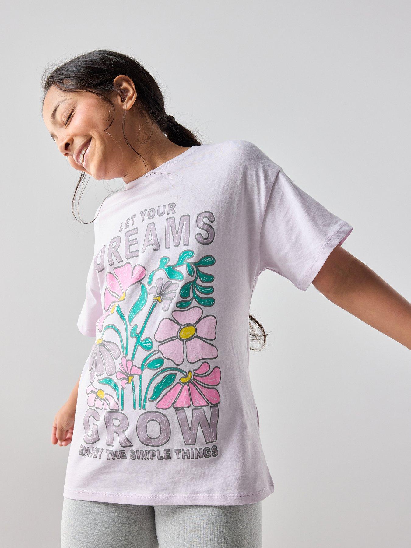 The Very Collection Girls Printed Cycling Short Set - Purple