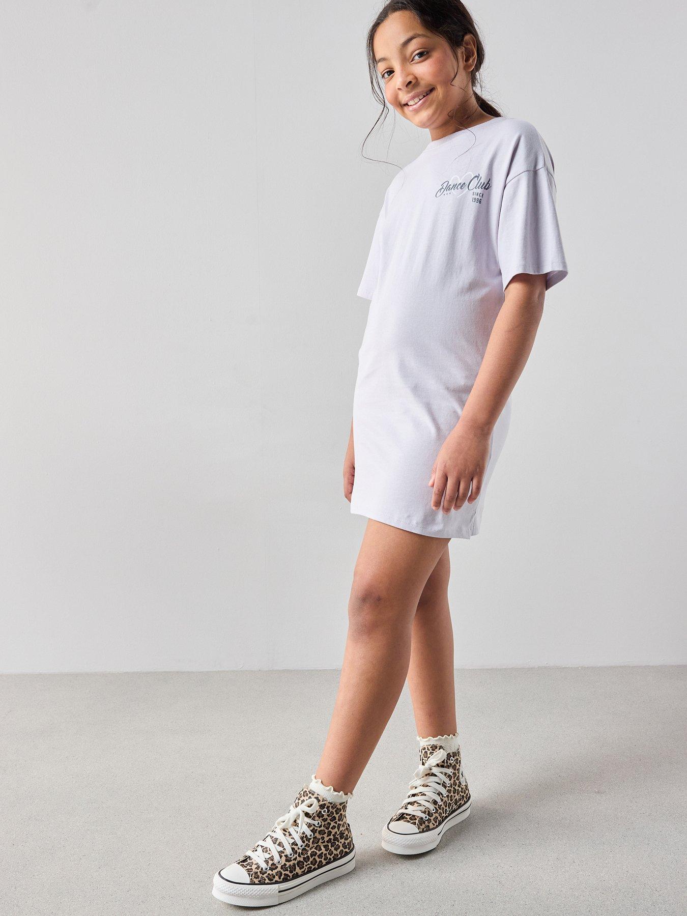 The Very Collection: Girls Jersey T-shirt Dress - Purple