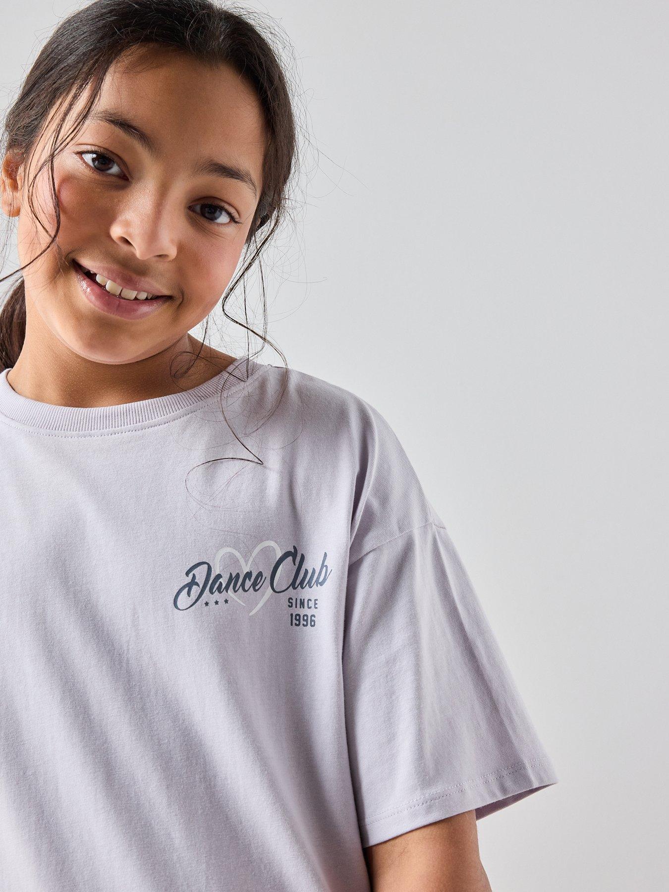 Image 4 of 6 of The Very Collection Girls Jersey T-shirt Dress - Purple