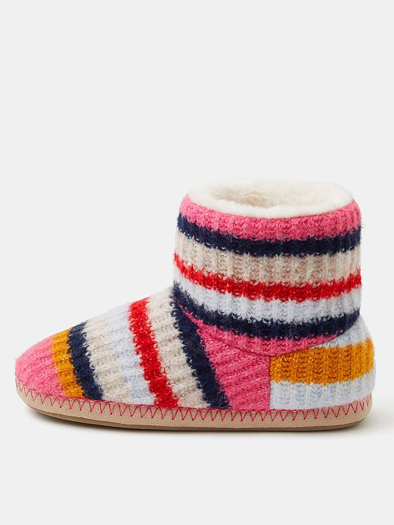 Accessorize Knitted Stripe Slipper Boots - Multi