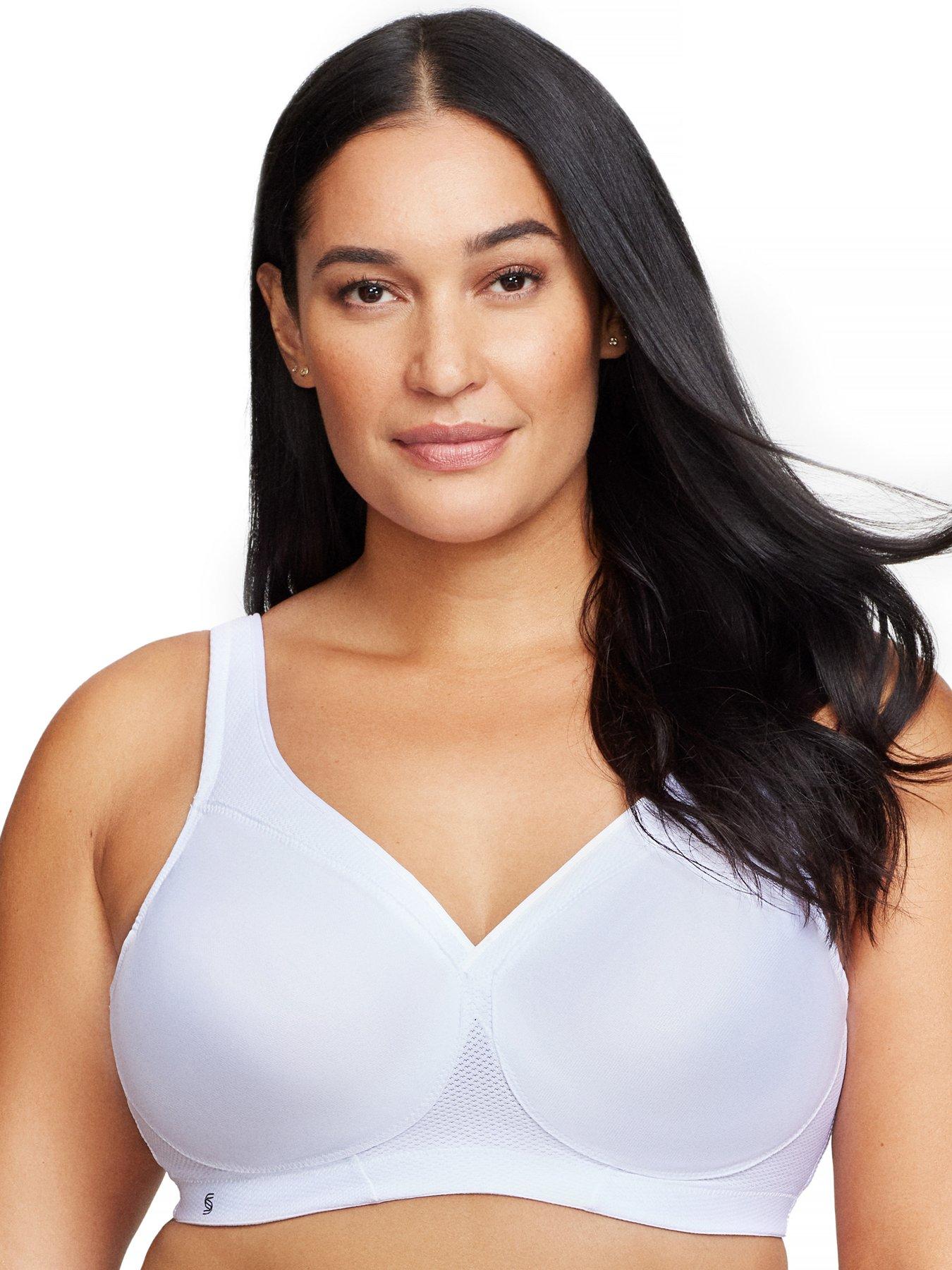 Glamorise 1006 Sport Bra, White, Size 42Dd, Women
