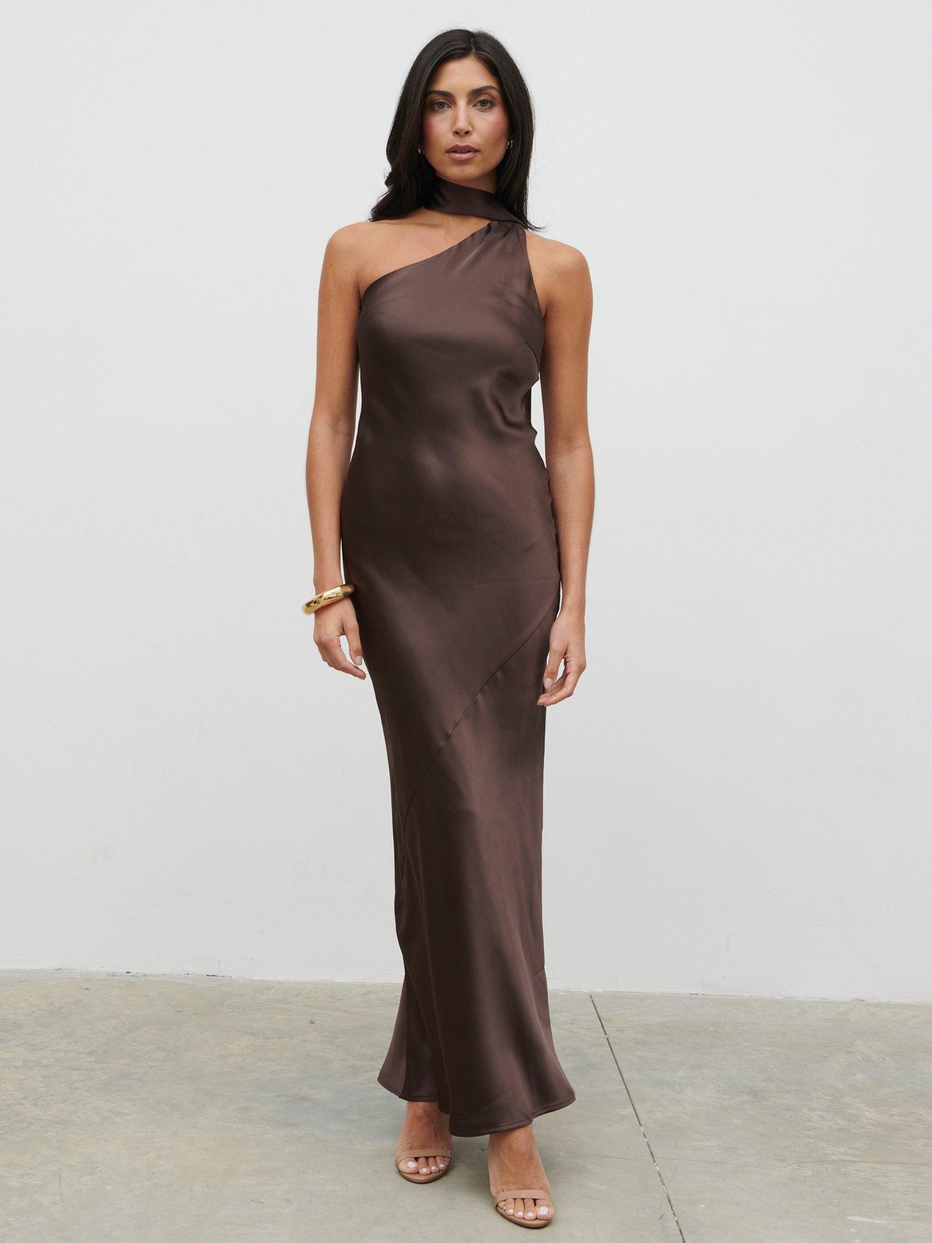 sheree one shoulder sash maxi dress Carmel One-Shoulder Sash Maxi Dress Butter