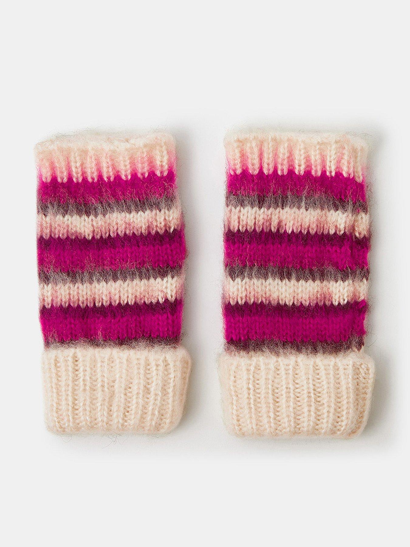 Accessorize Brushed Stripe Fingerless Gloves - Multi
