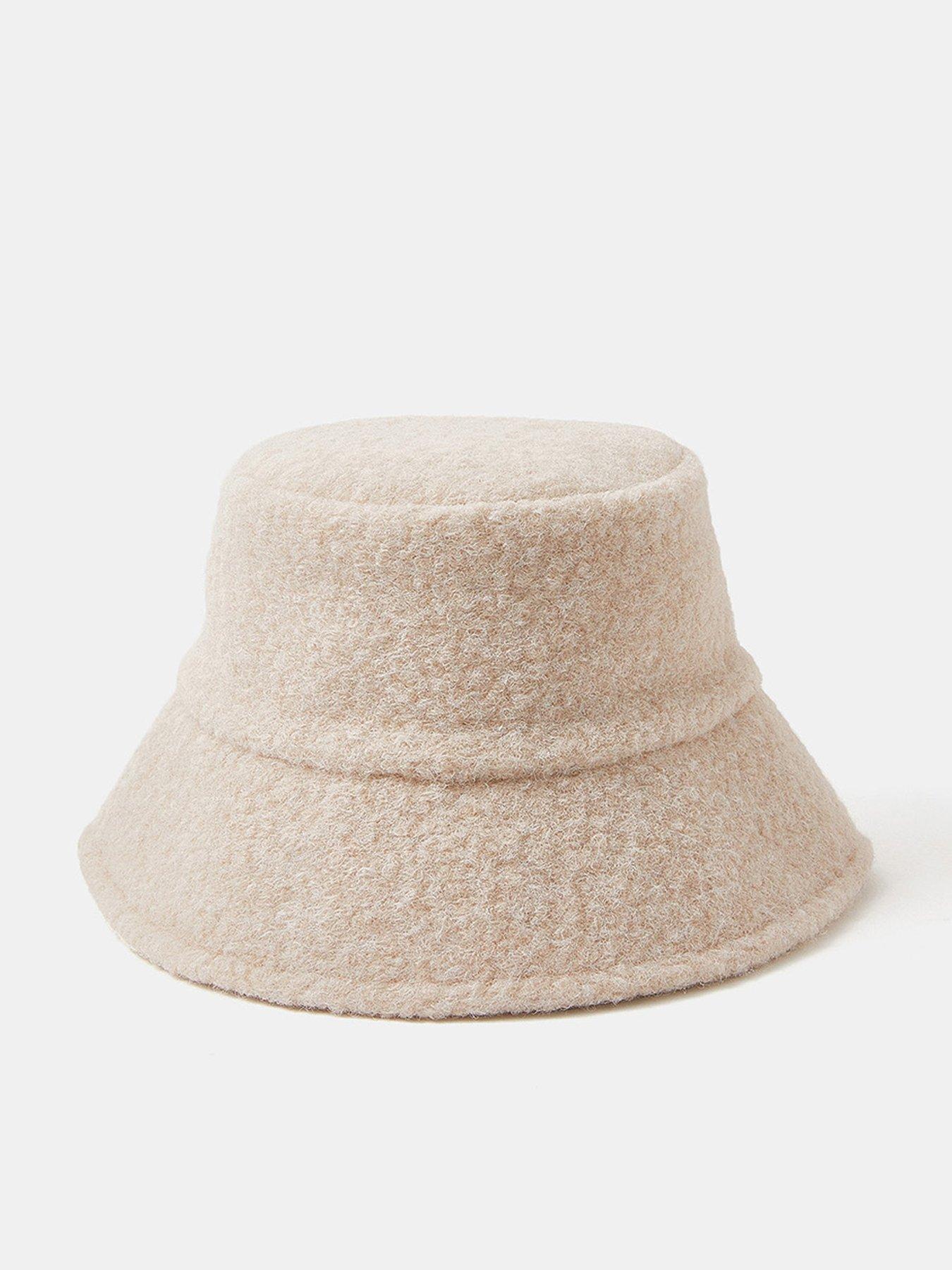 Accessorize Borg Bucket Hat - Cream