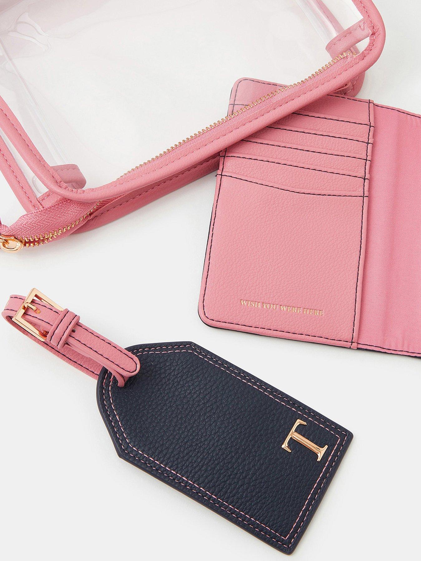Image 3 of 5 of Accessorize Initial Passport Holder &amp; Luggage Tag - Blue