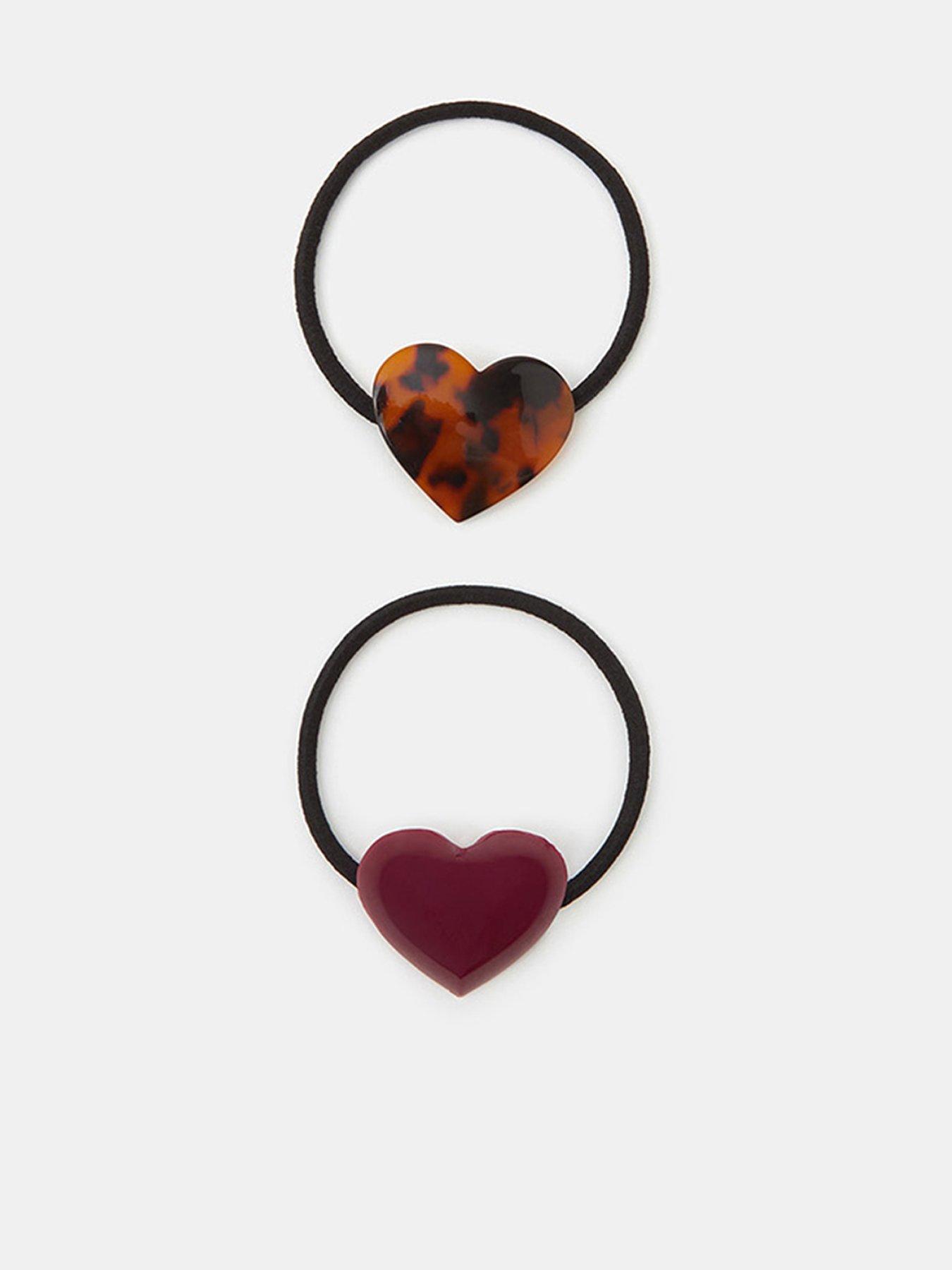 Image 1 of 3 of Accessorize 2-Pack Heart Hair Bands - Blue