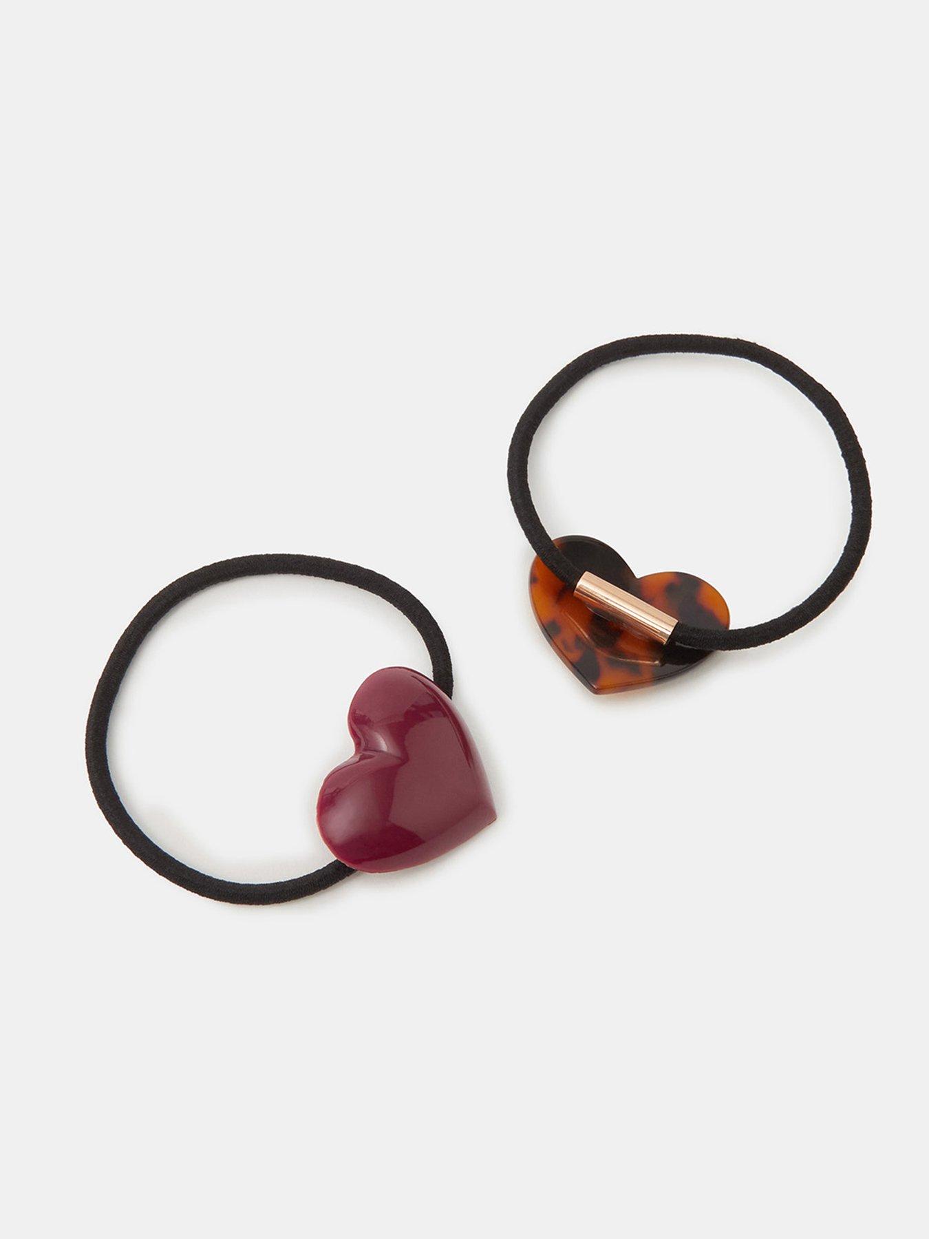 Image 3 of 3 of Accessorize 2-Pack Heart Hair Bands - Blue