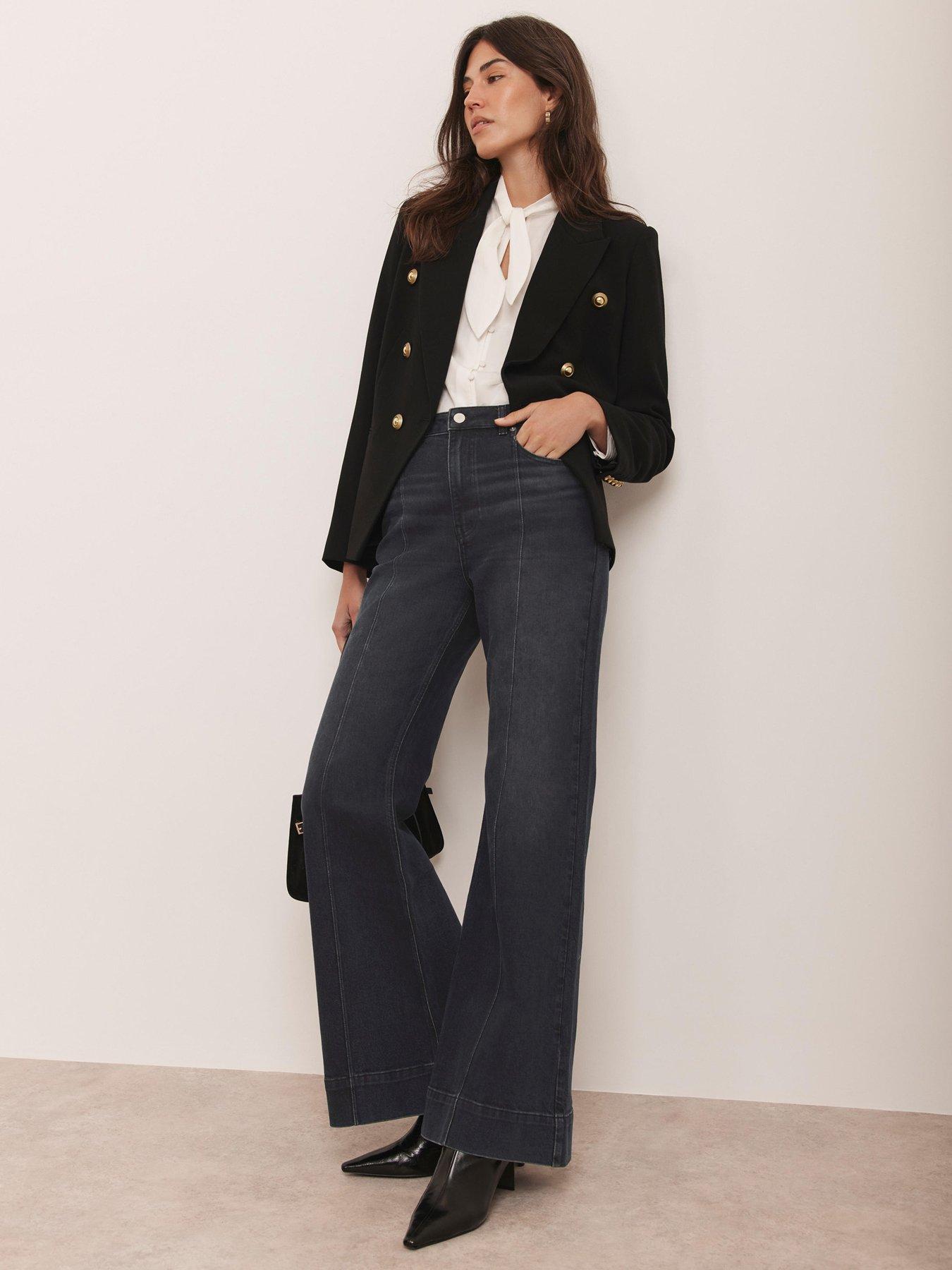 Mint Velvet Tailored Flared Jeans - Black