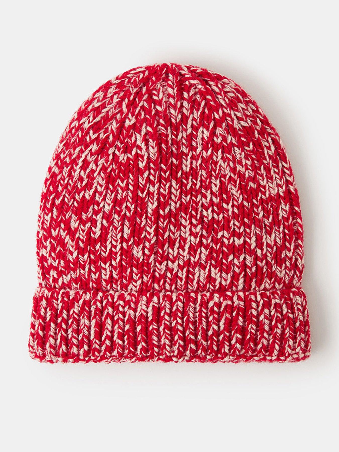 undefined Chunky Two Tone Beanie Hat - Red