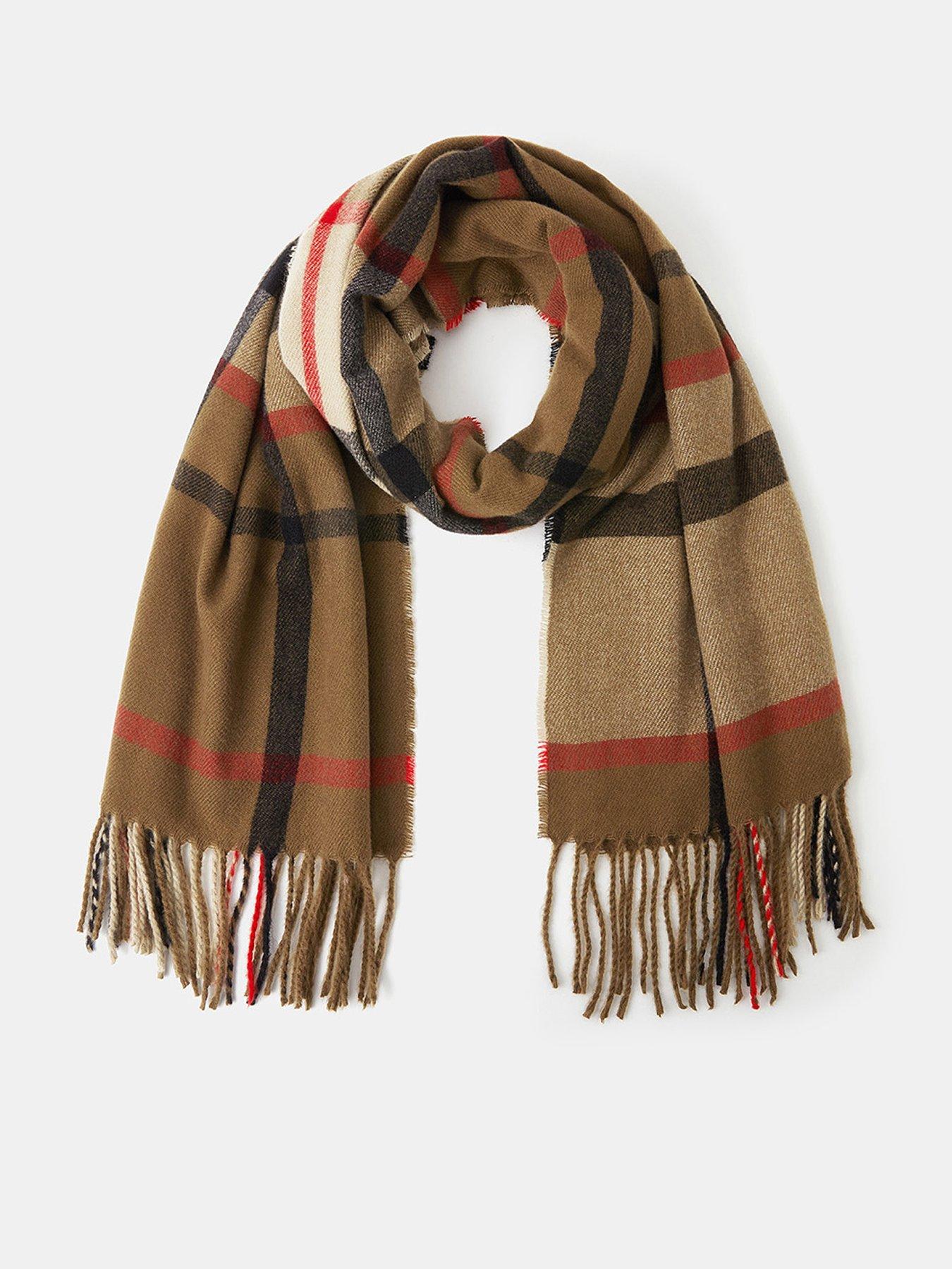 Accessorize Check Print Scarf - Brown