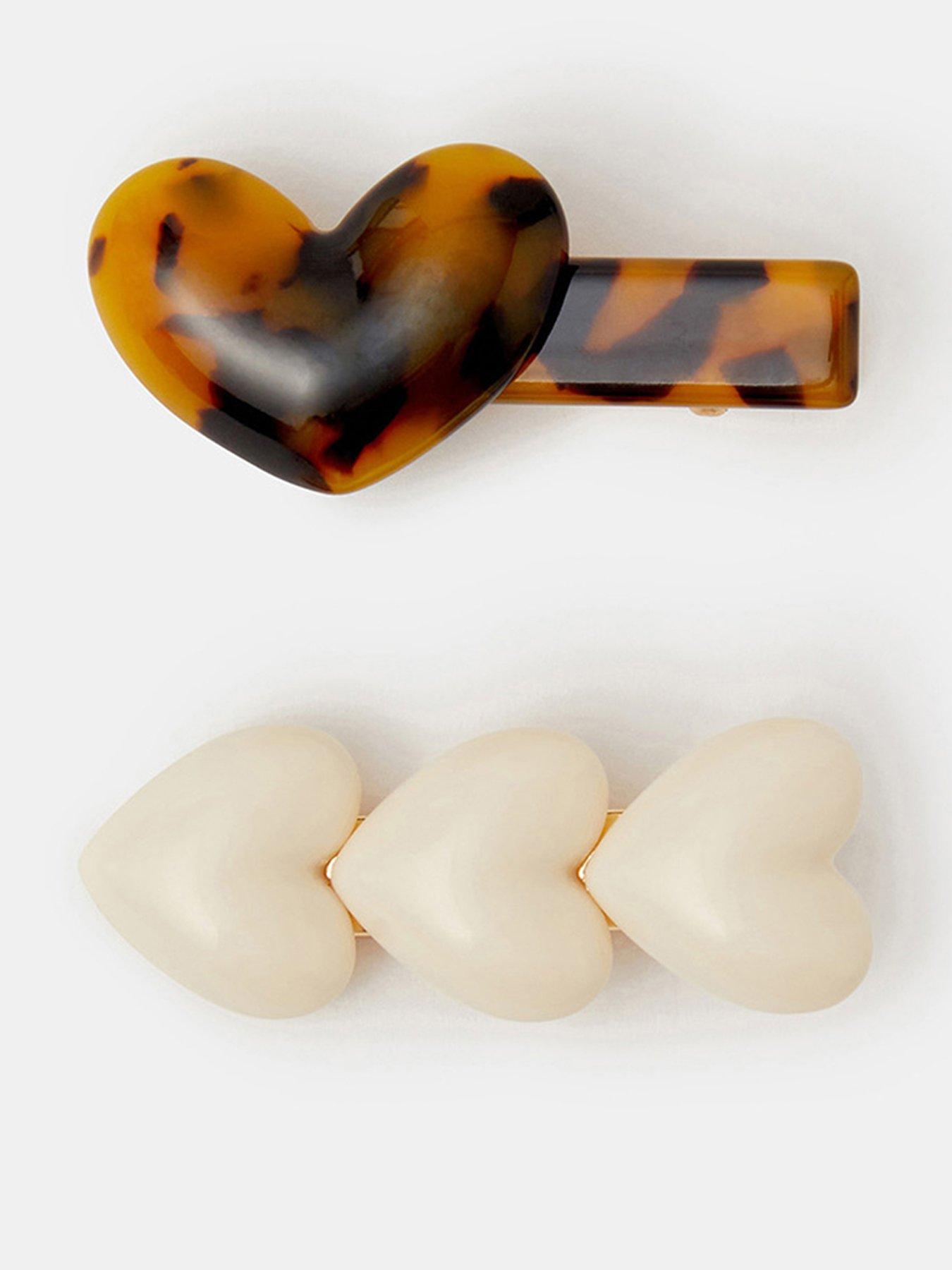 Accessorize 2-pack Heart Resin Hair Clips