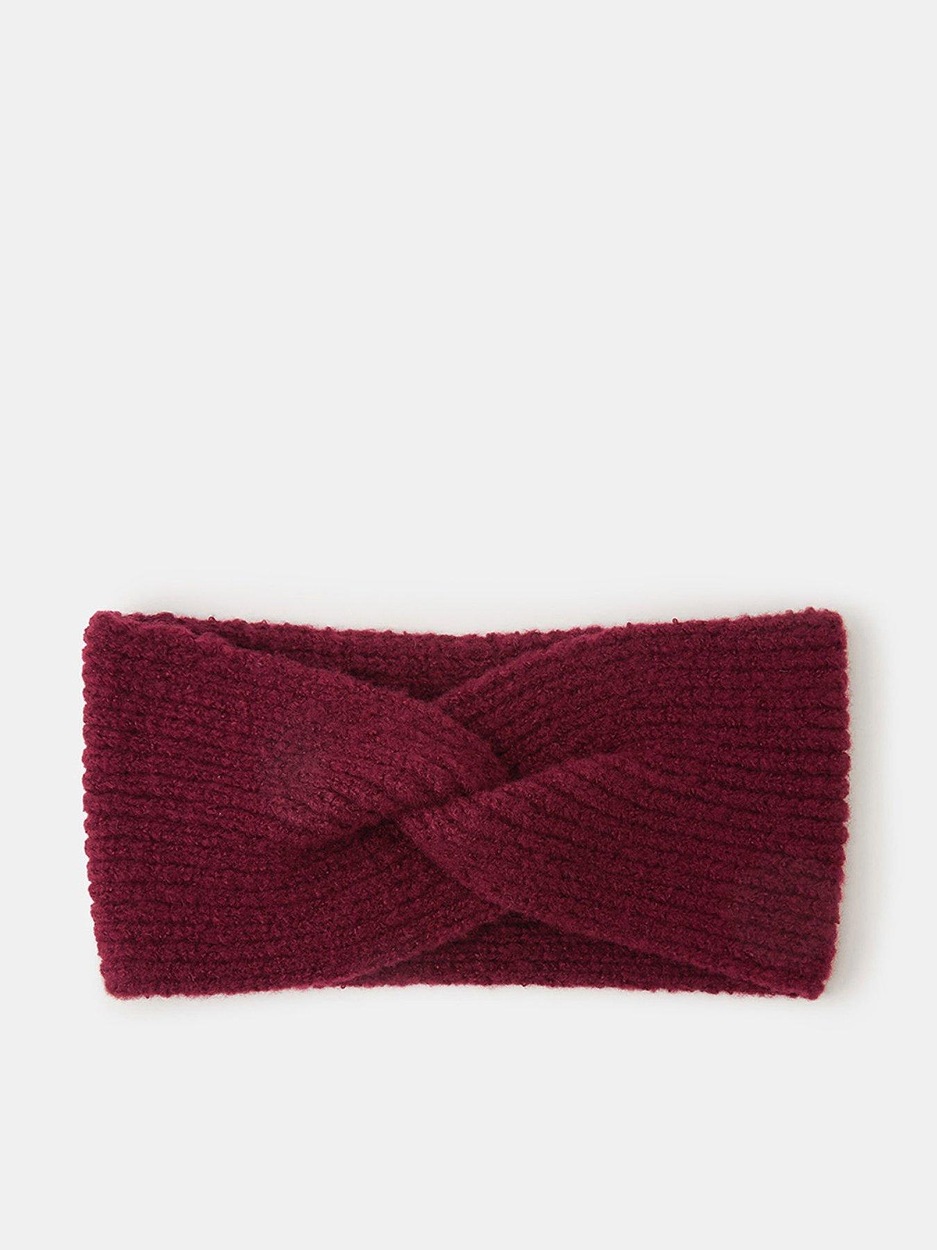 Accessorize Soft Knit Bando Headband - Burgundy