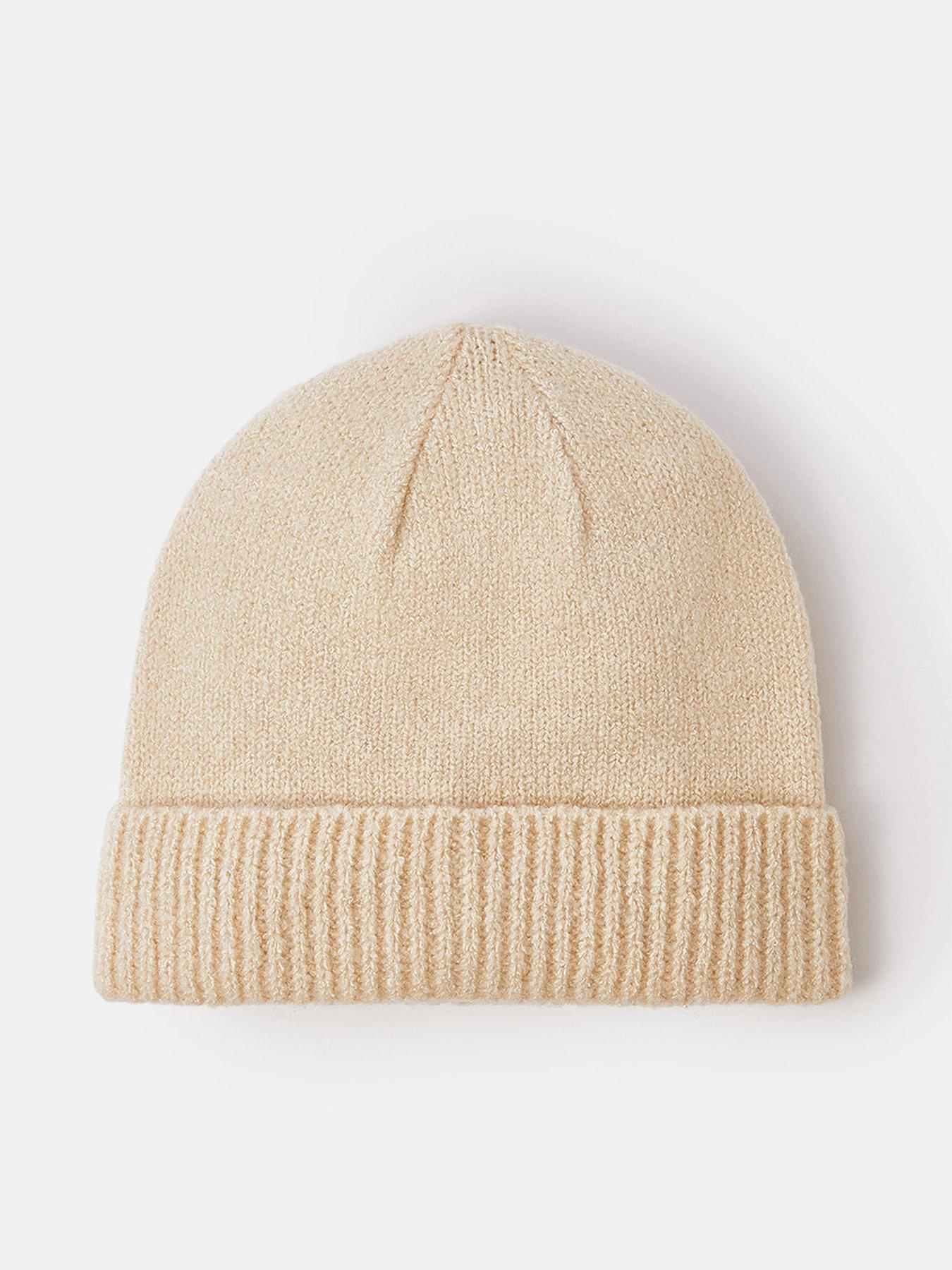Accessorize Plain Beanie Hat - Natural