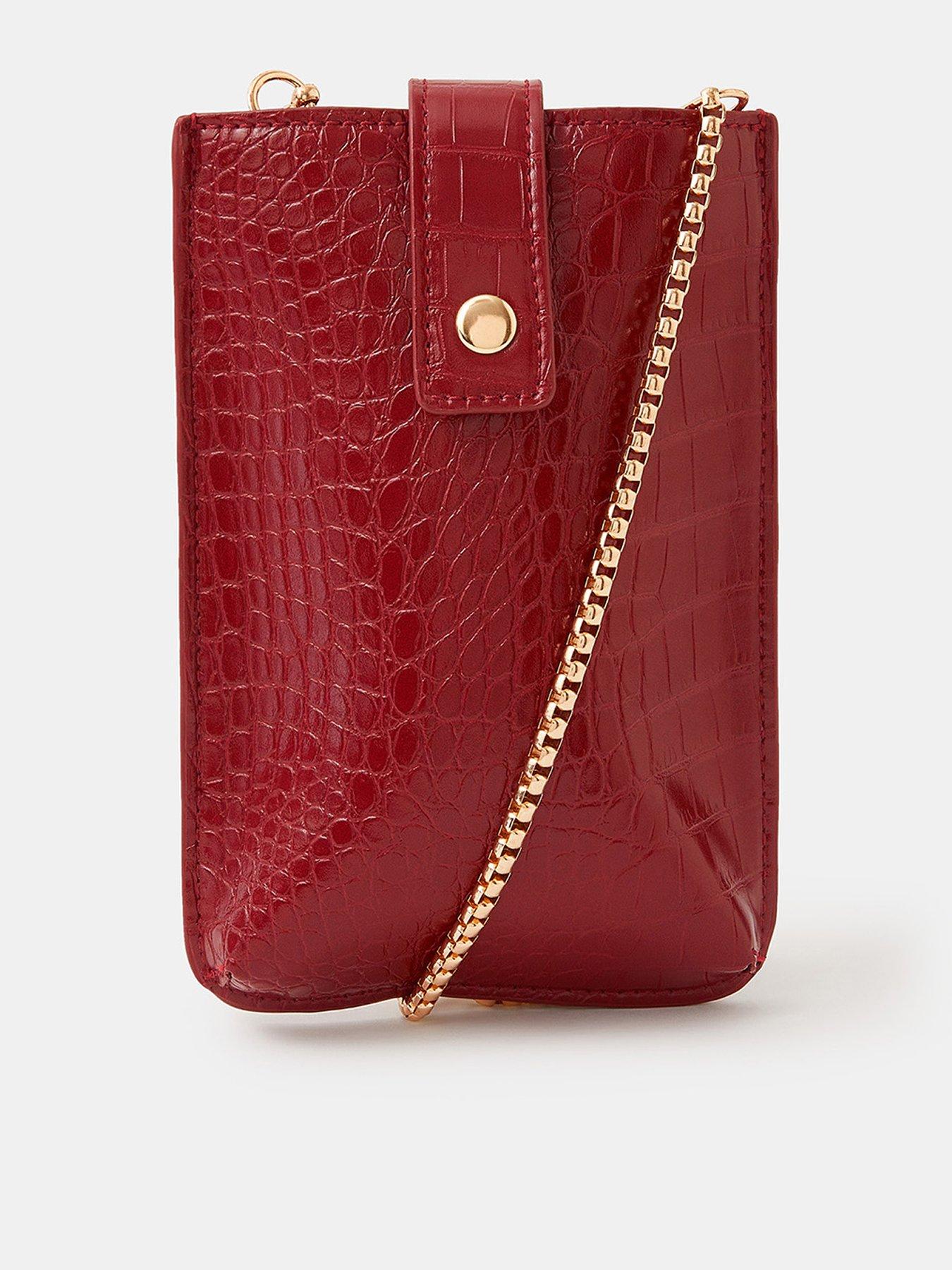 undefined Croc Tab Phone Bag - Red