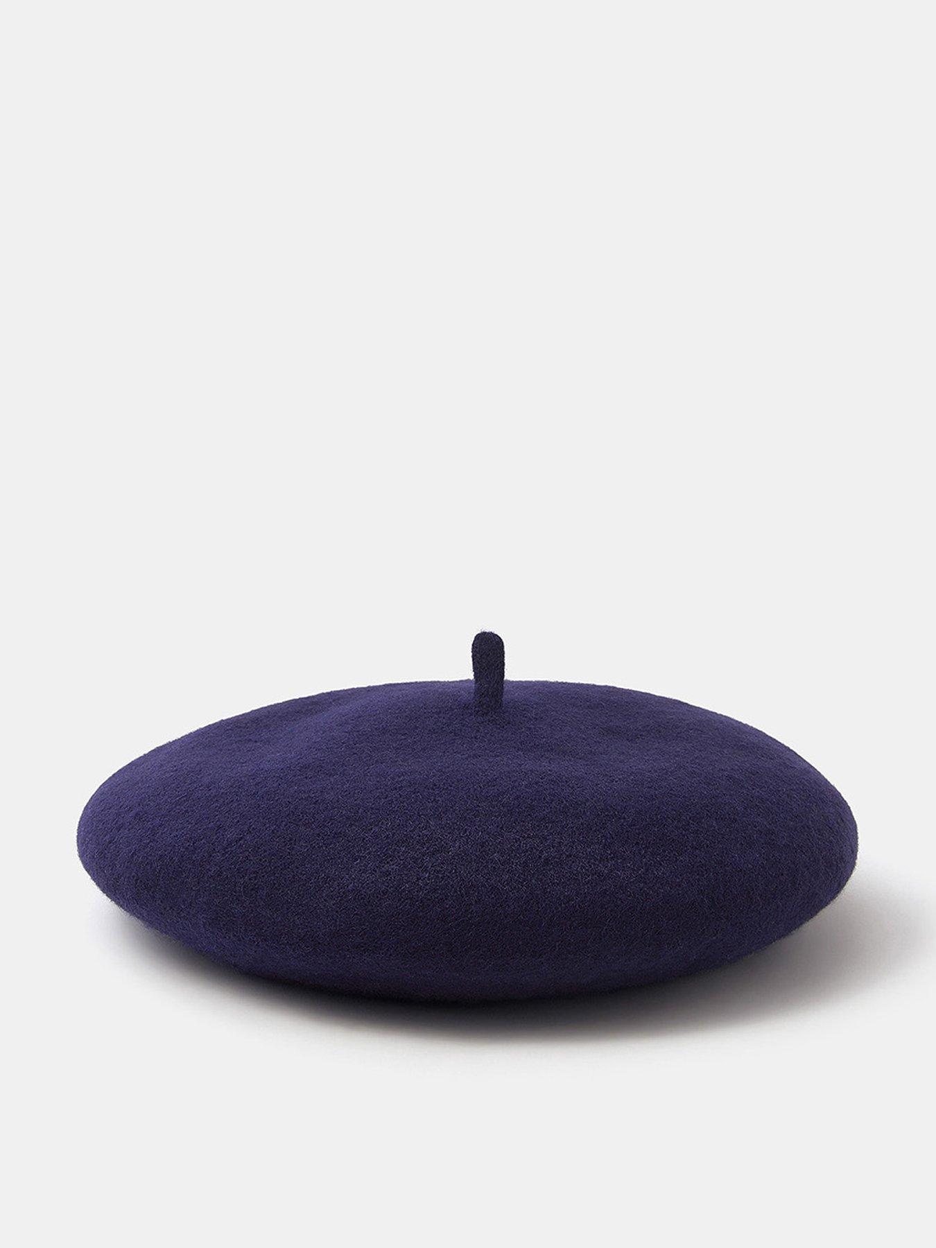 Accessorize Plain Wool Beret - Navy