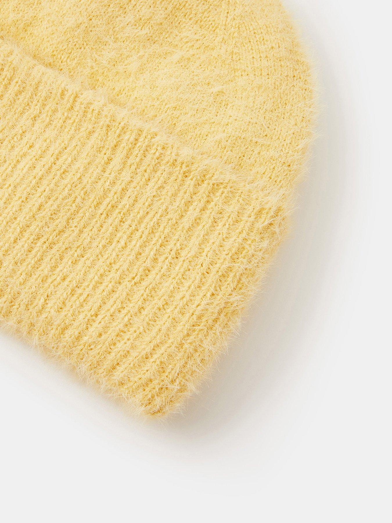 Image 2 of 2 of Accessorize Fuzzy Beanie Hat - Yellow