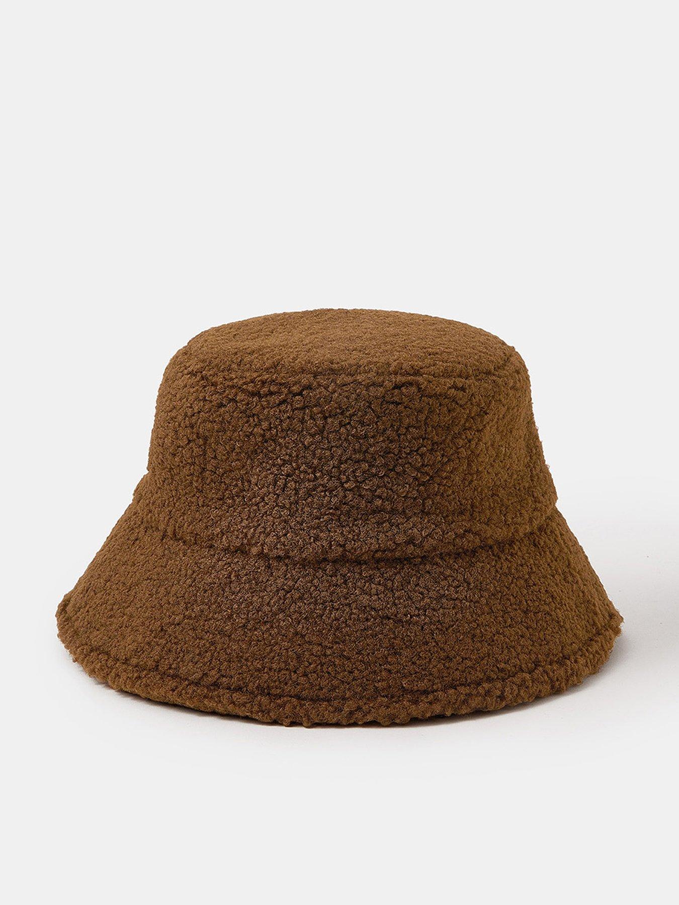 Accessorize Borg Bucket Hat - Brown