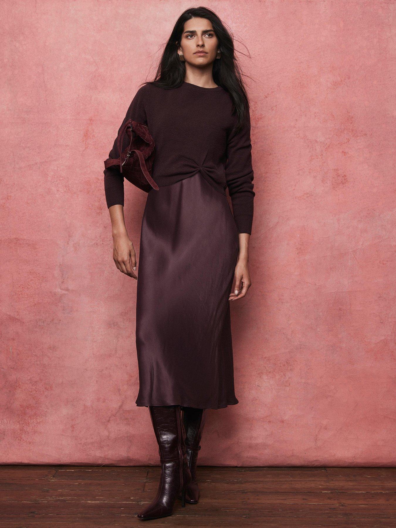 undefined Burgundy Jumper & Slip Dress