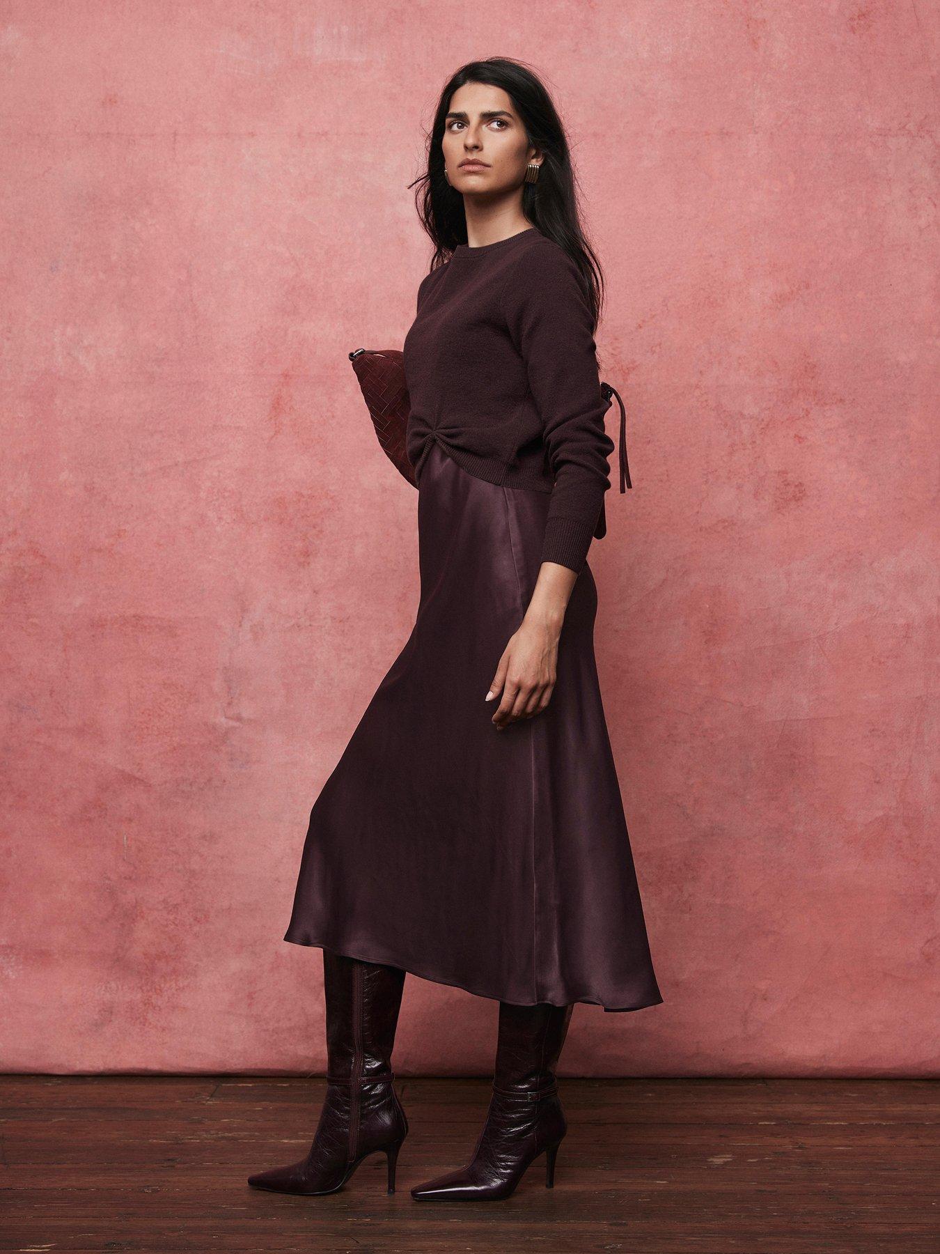 Mint Velvet Burgundy Jumper & Slip Dress - Red