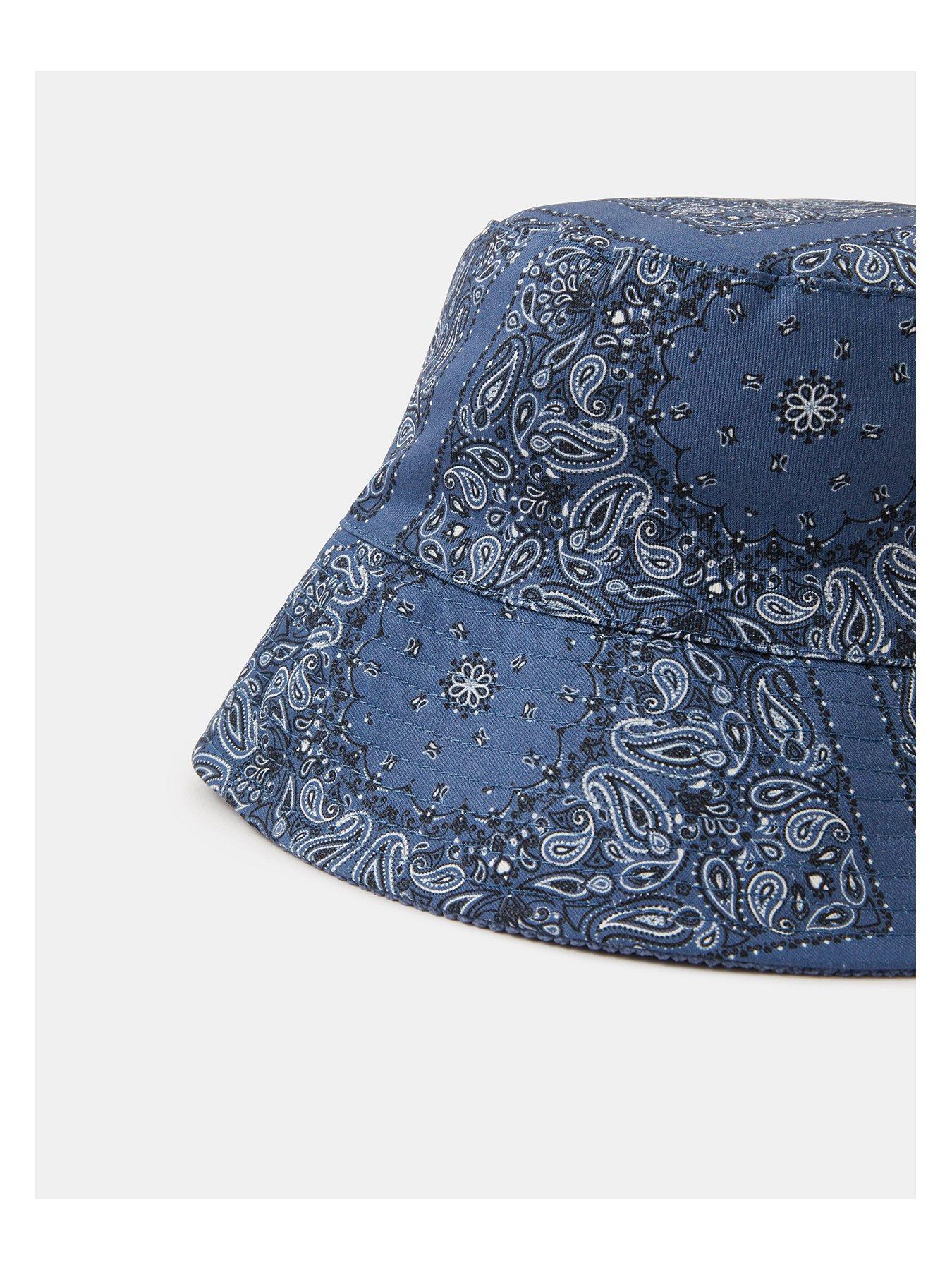 Image 5 of 5 of Accessorize Reversible Bandana Print Bucket Hat - Blue