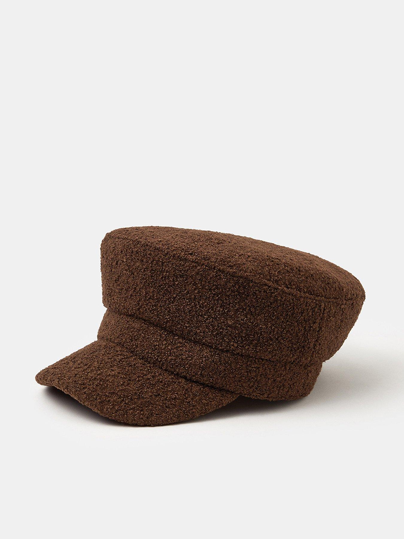 Accessorize Boucle Baker Boy Hat - Choclate Brown