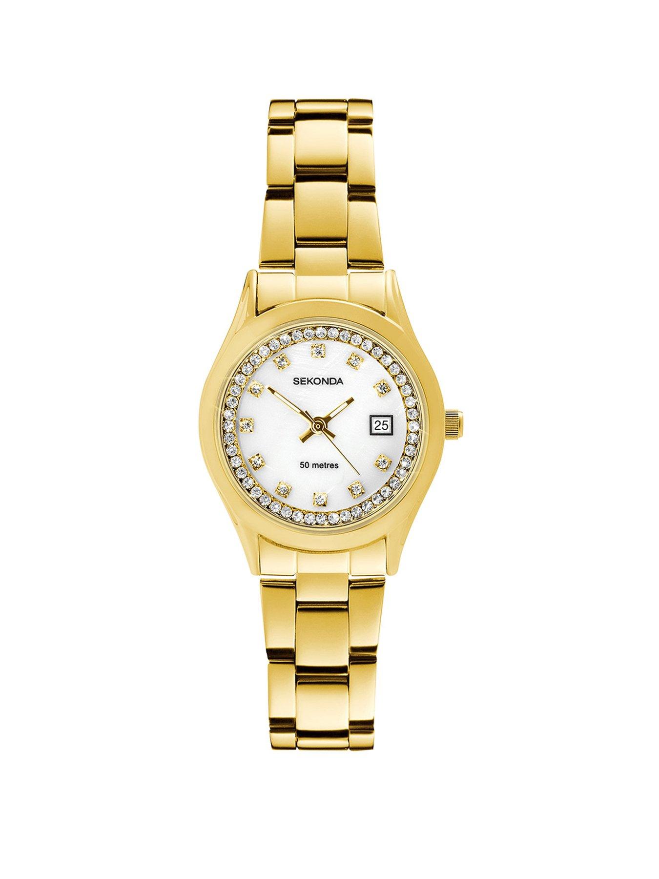 Sekonda Womens Catherine Gold Stainless Steel Bracelet with White Mother of Pearl Dial Analogue Watch