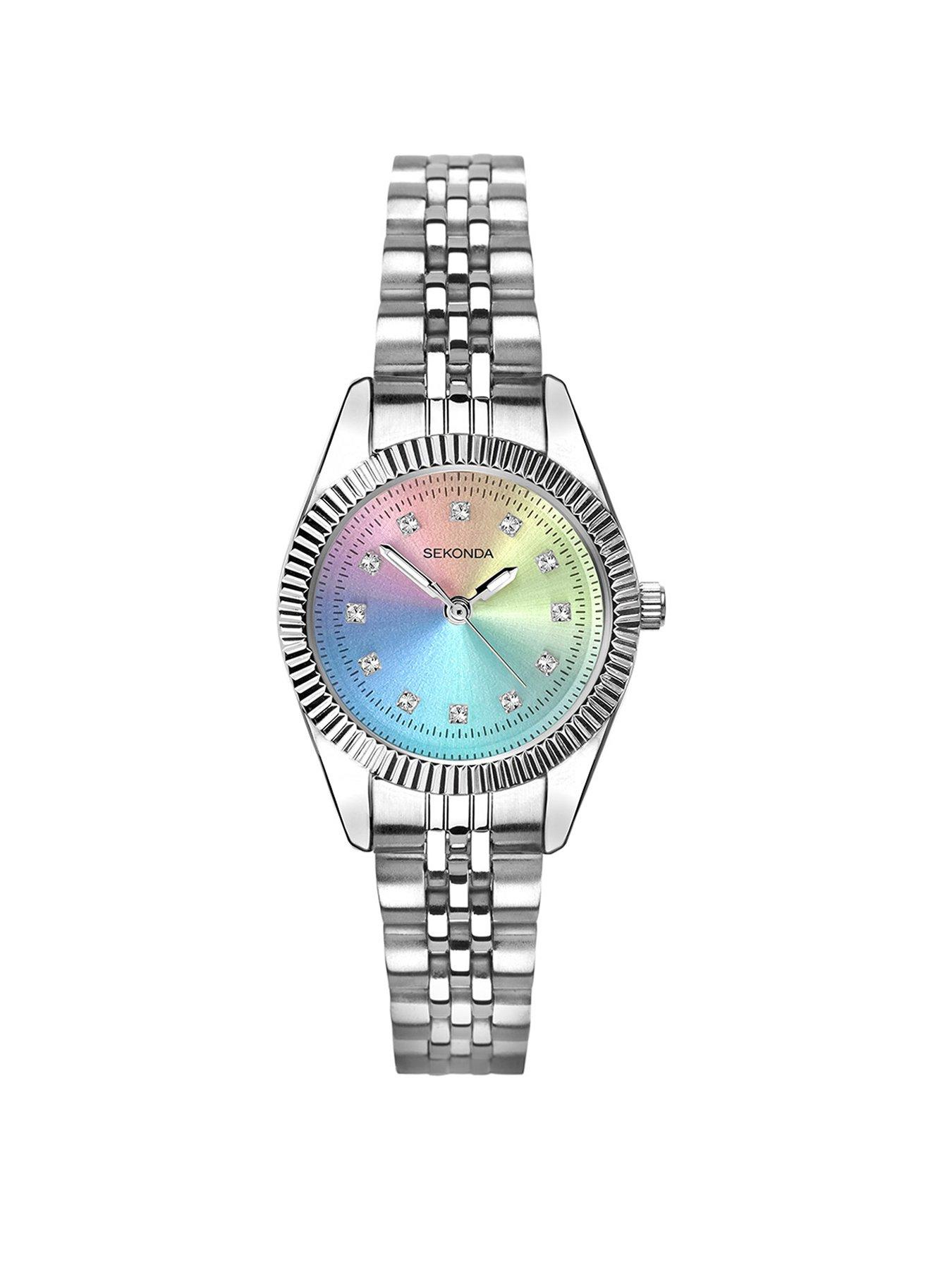 Sekonda Womens Francis Silver Stainless Steel Bracelet with Multicolour Dial Analogue Watch
