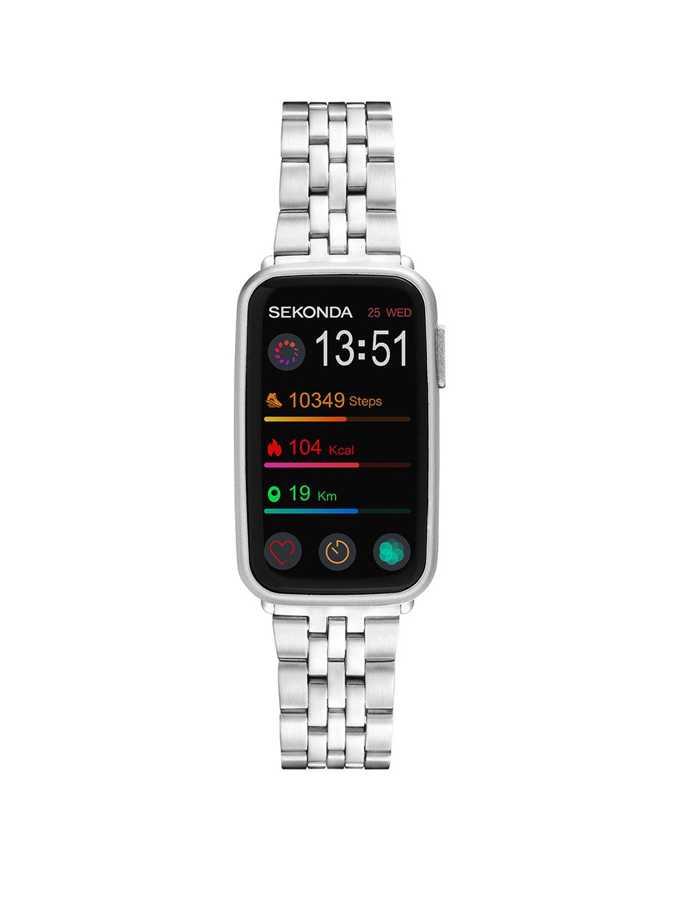 Sekonda Unisex Track Silver Alloy Bracelet with LCD Dial Smartwatch