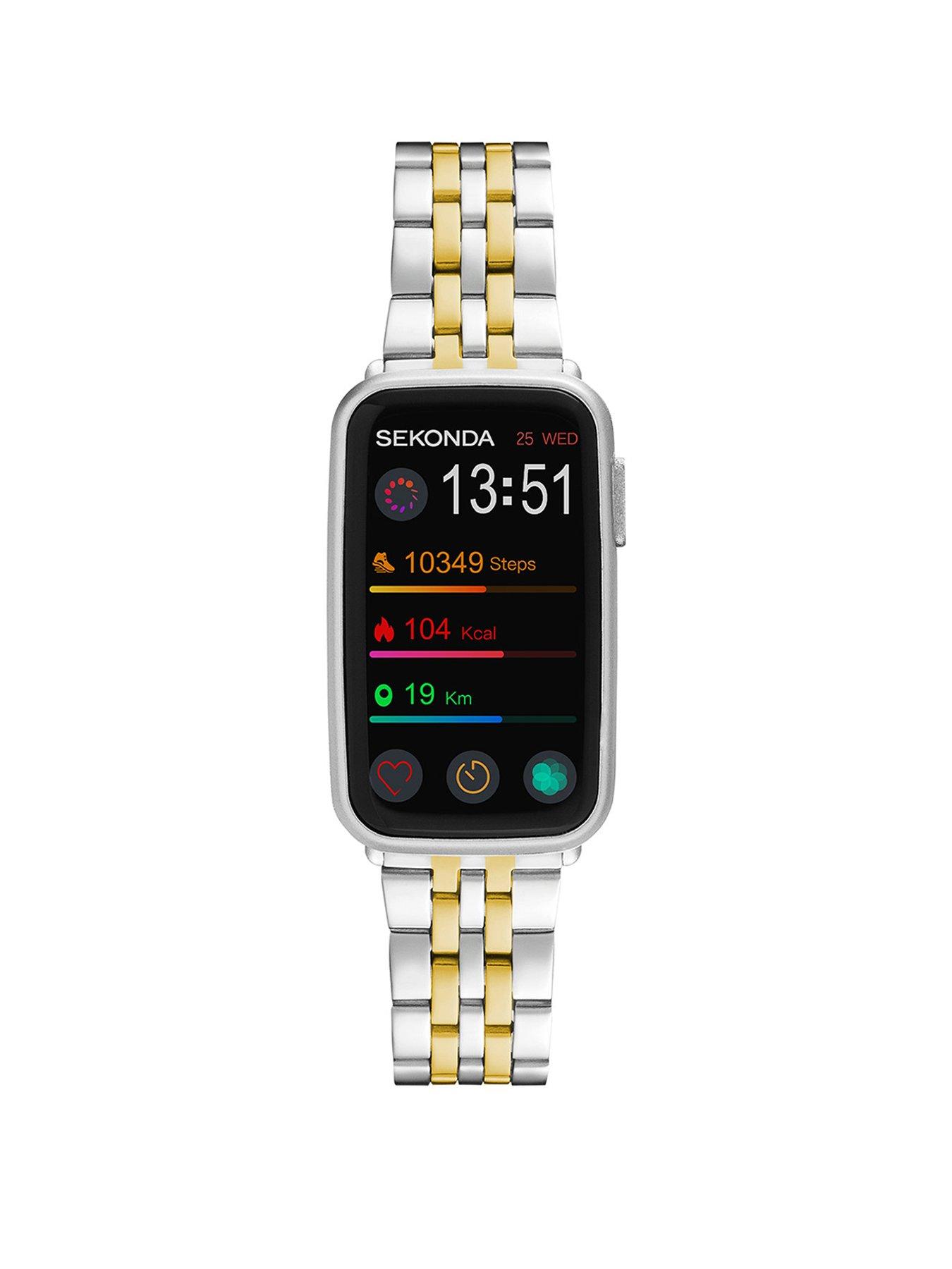 Sekonda Unisex Track Two Tone Alloy Bracelet With Lcd Dial Smartwatch