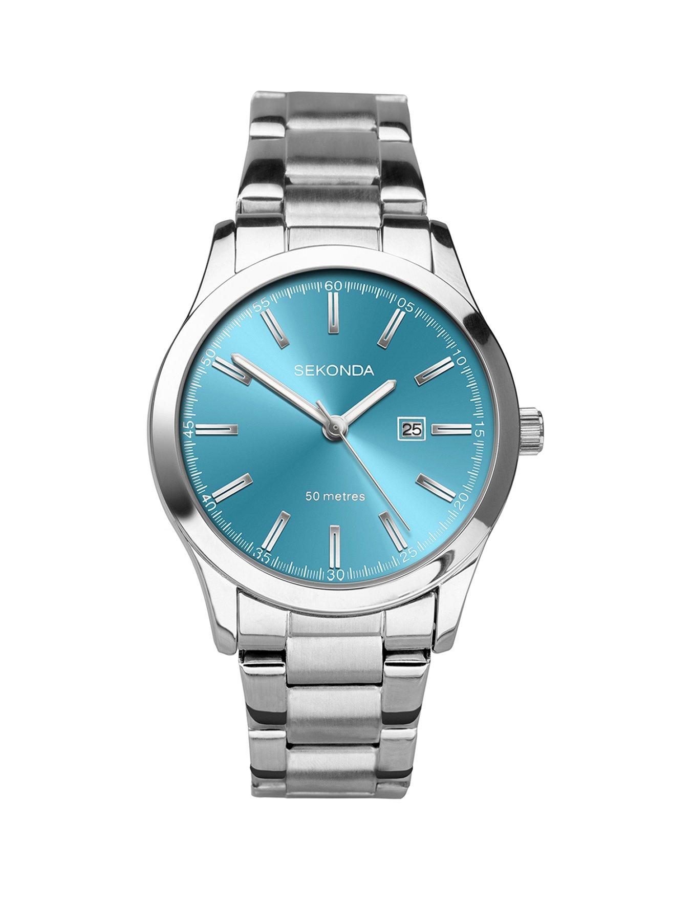 Sekonda Womens Taylor Silver Stainless Steel Bracelet with Turquoise Dial Analogue Watch