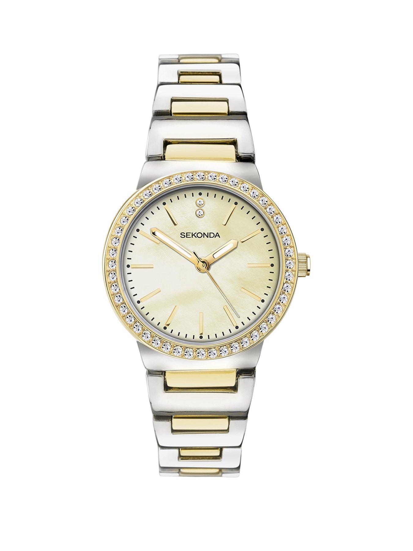 Sekonda Womens Amelia Two Tone Alloy Bracelet with Champagne Dial Analogue Watch