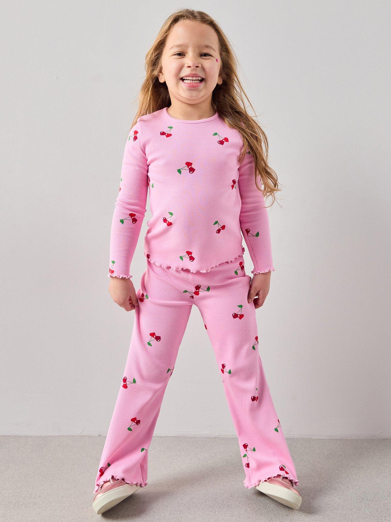 The Very Collection Girls Rib Leggings - Cherry Print