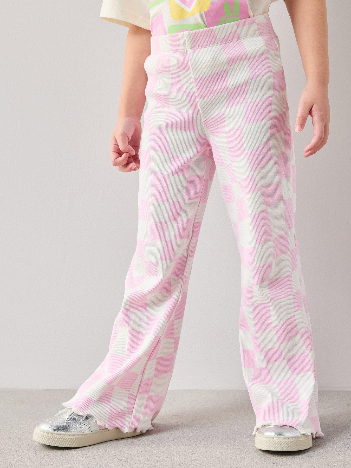 The Very Collection Girls Check Printed Flare Leggings - Print