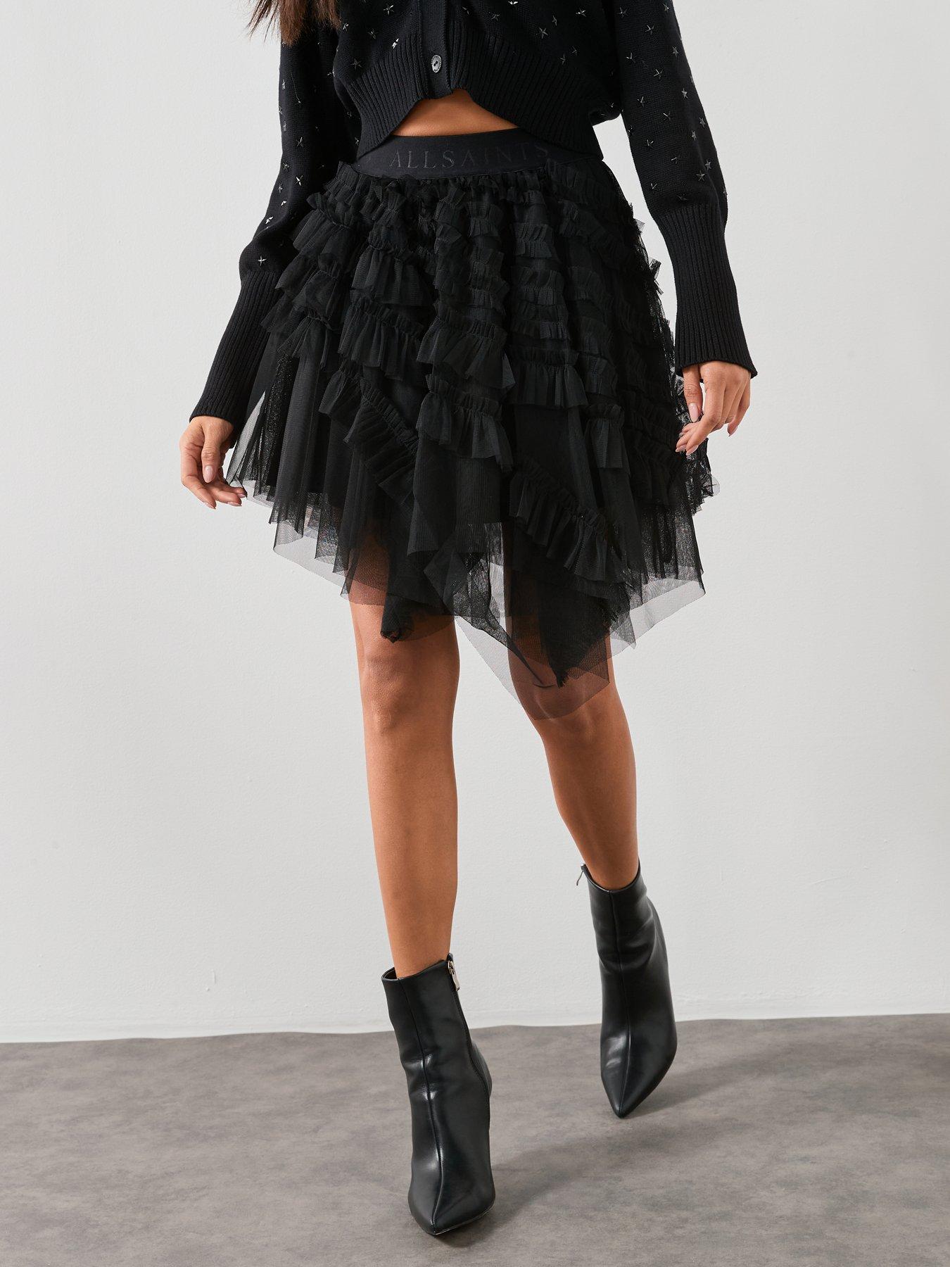 AllSaints Jayde Tulle Mini Skirt - Black
