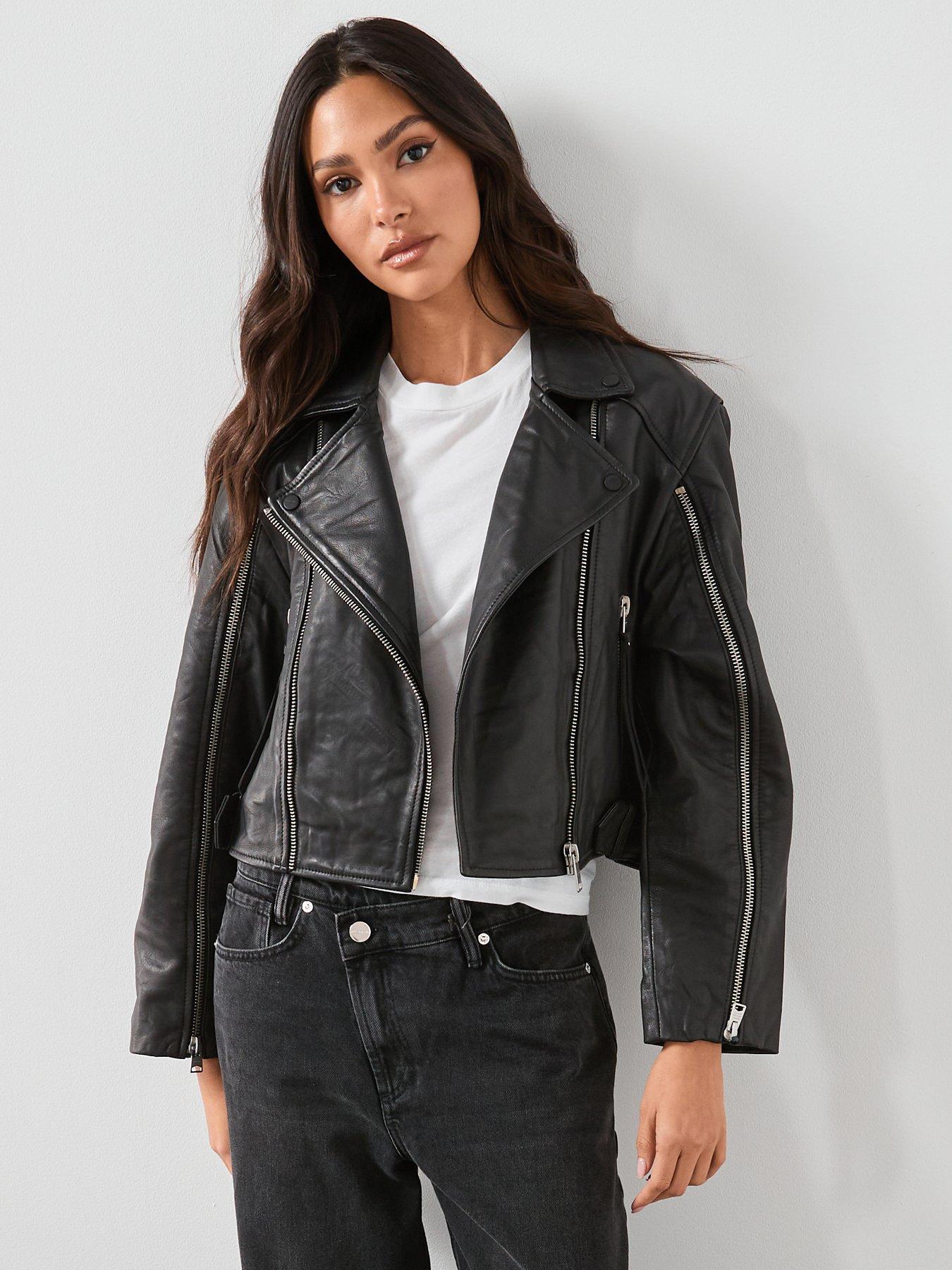 AllSaints Masone Biker Jacket - Black