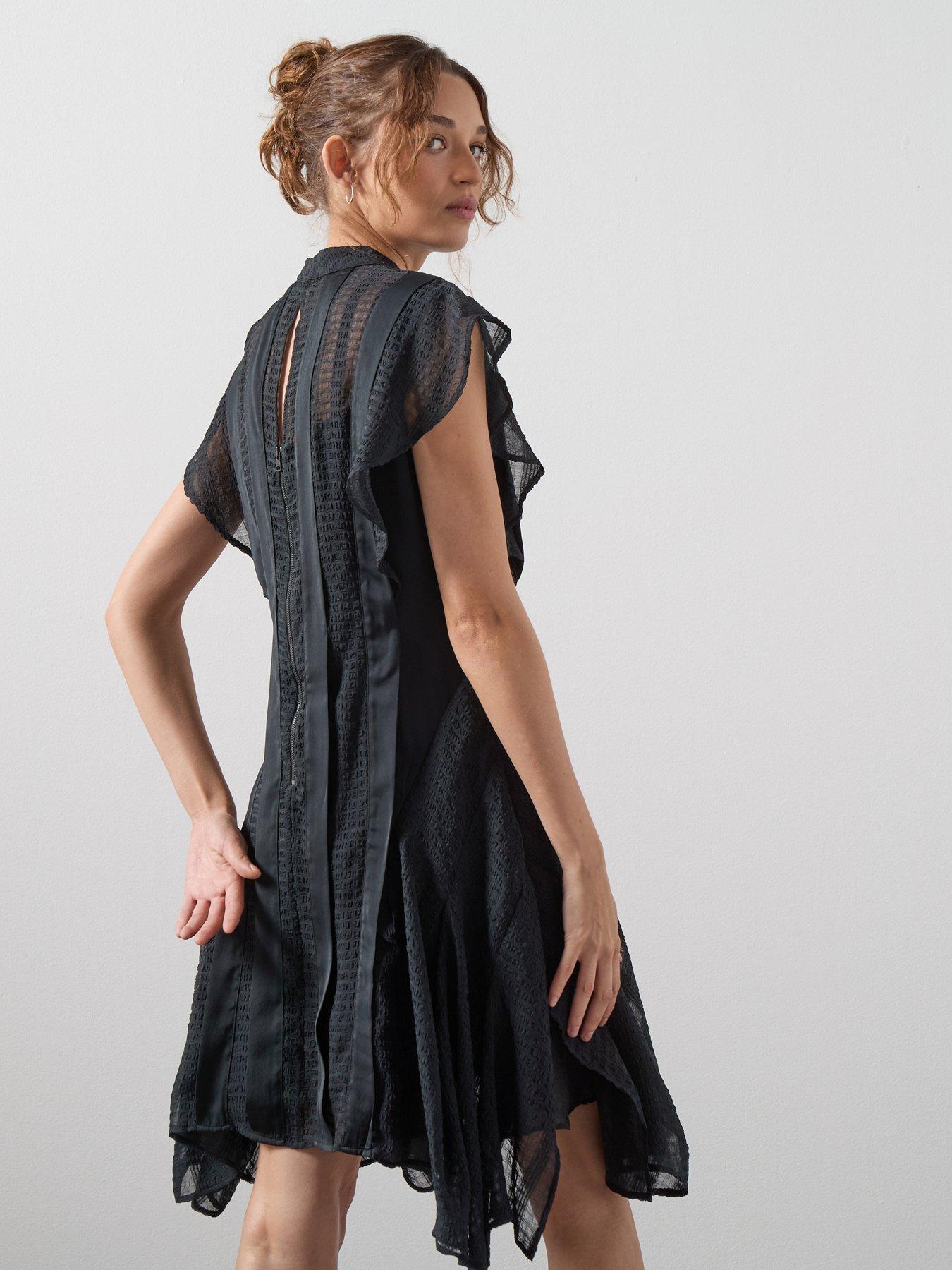 Image 5 of 6 of AllSaints Fleur Texture Dress In - Black