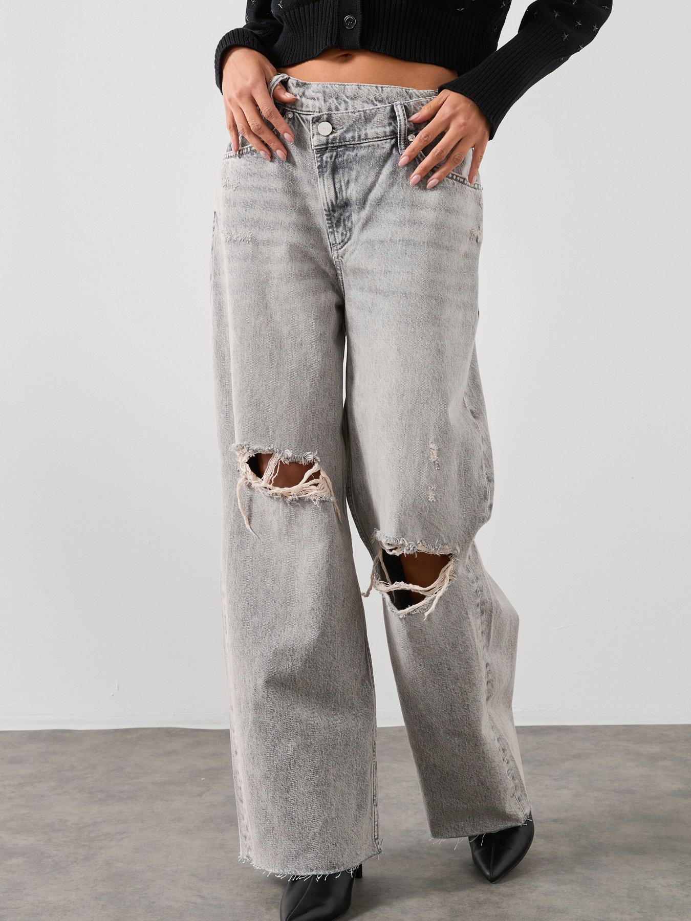 AllSaints Aki Crossover Jeans - Grey