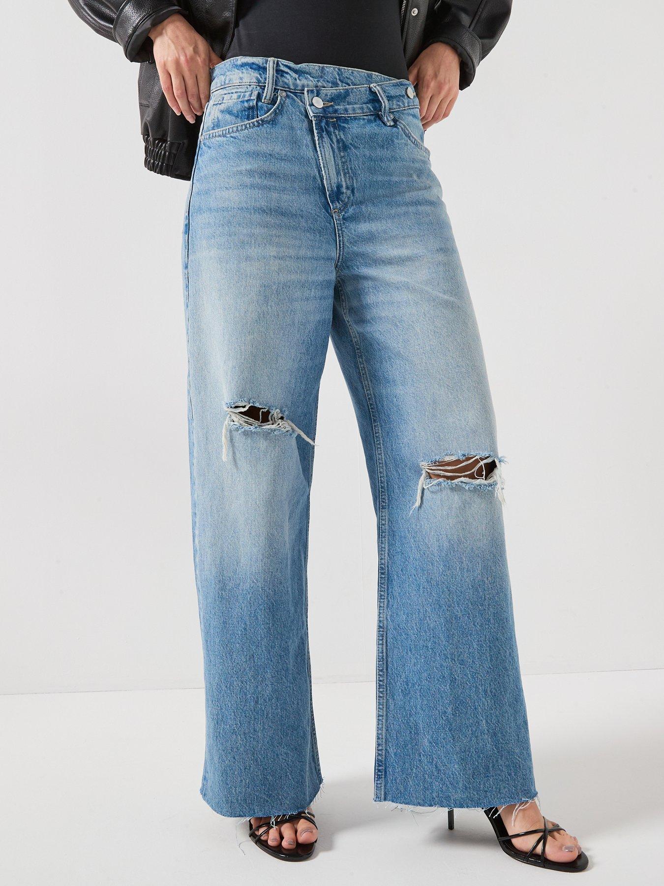 AllSaints Aki Crossover Jeans - Mid Indigo
