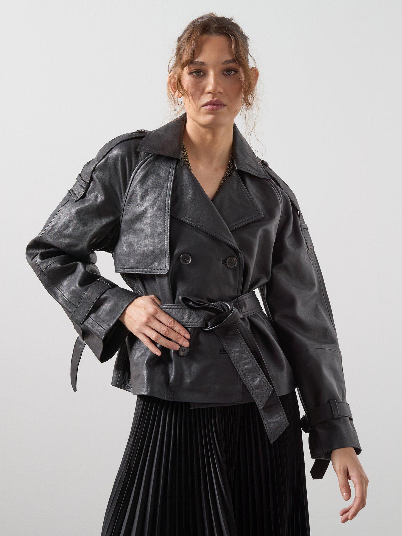 AllSaints Reed Leather Jacket In Black