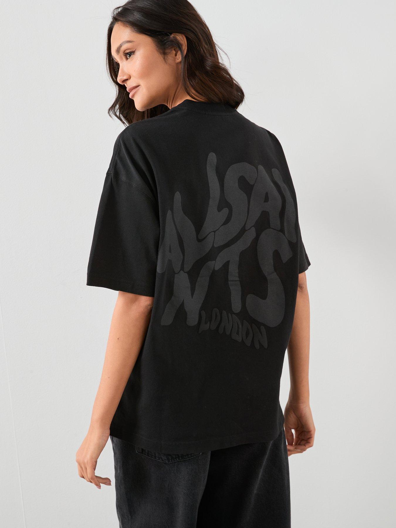 AllSaints: Orlando Etta Oversized T-Shirt - Black