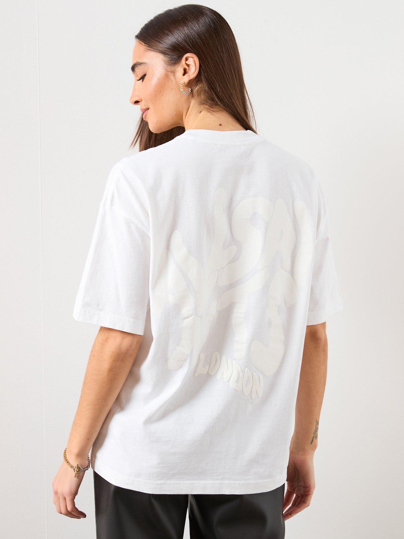 AllSaints Orlando Etta T-Shirt In Ashen - White