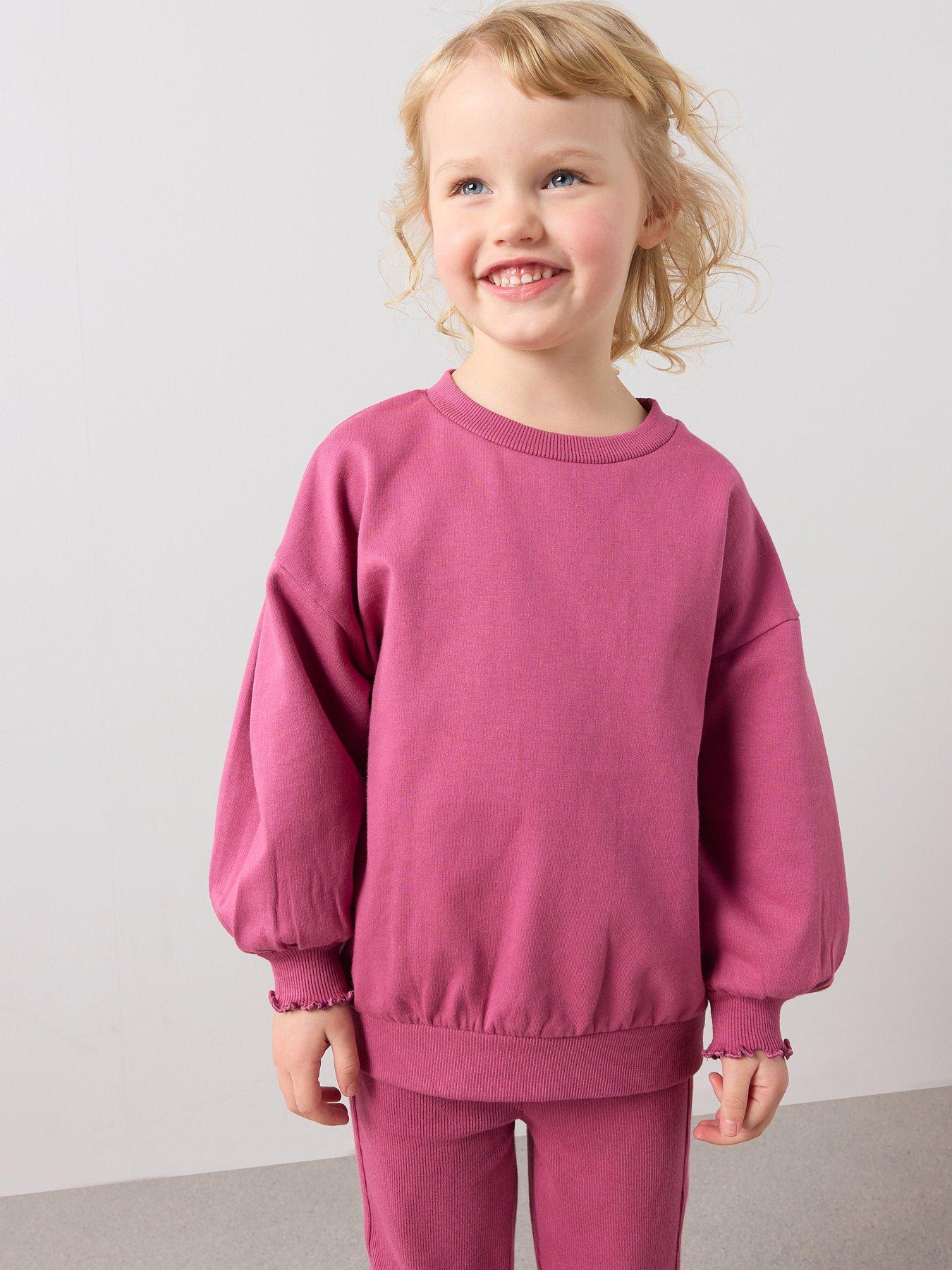 Image 4 of 7 of The Very Collection Girls Rib Bow Trim Sweat Set - Purple