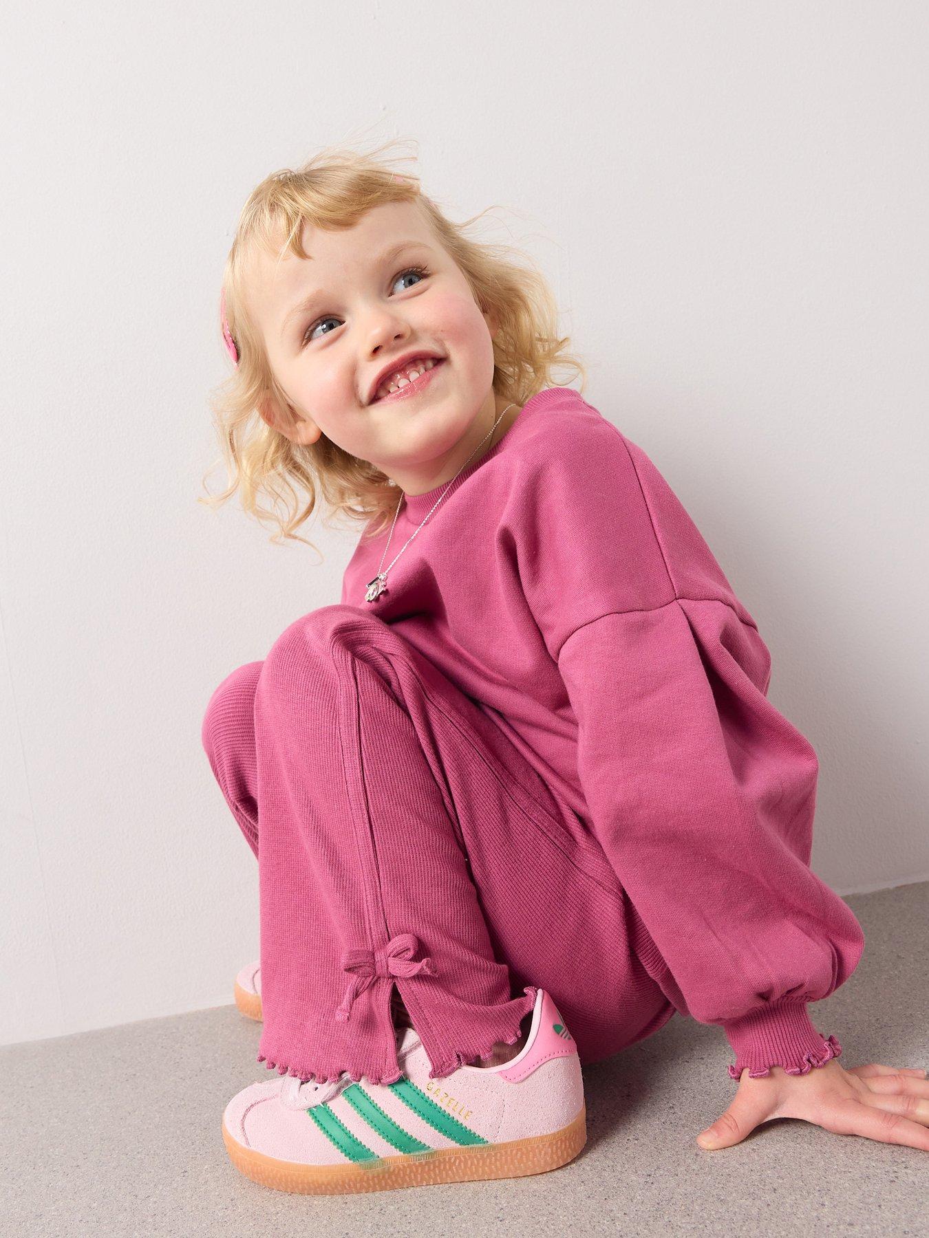 Image 6 of 7 of The Very Collection Girls Rib Bow Trim Sweat Set - Purple
