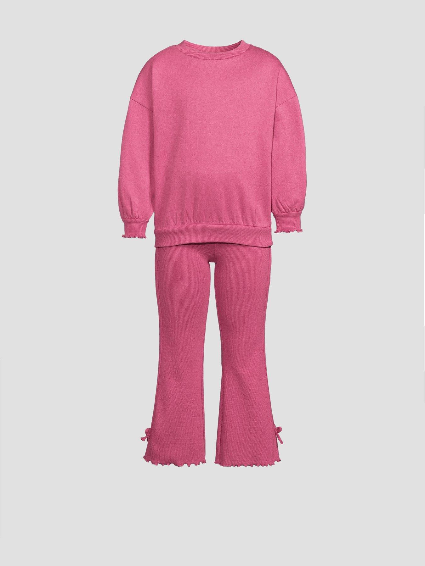 Image 7 of 7 of The Very Collection Girls Rib Bow Trim Sweat Set - Purple