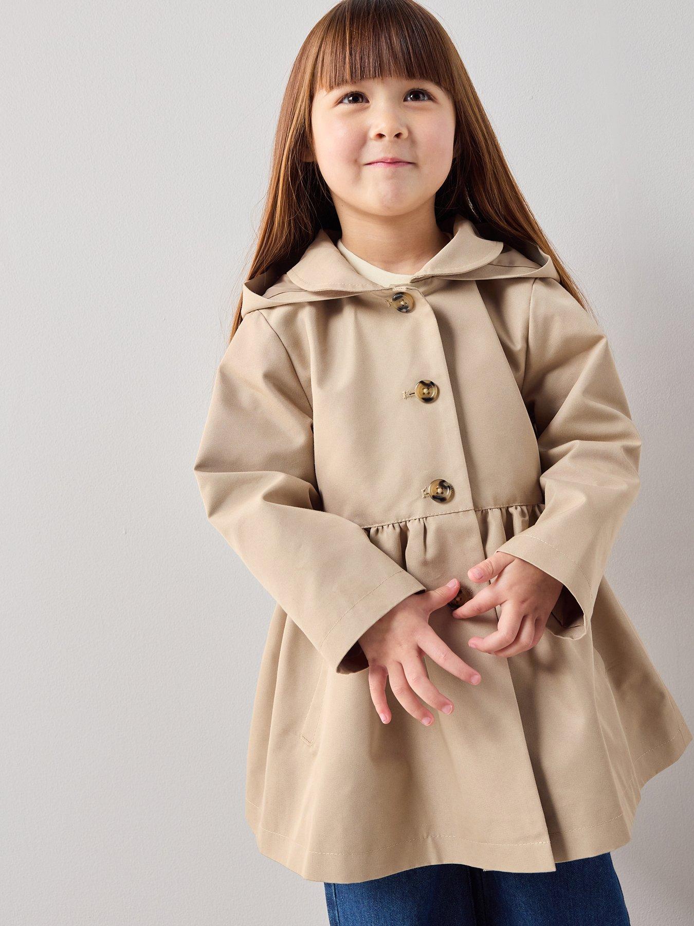 The Very Collection Girls Hooded Trench Coat - Beige
